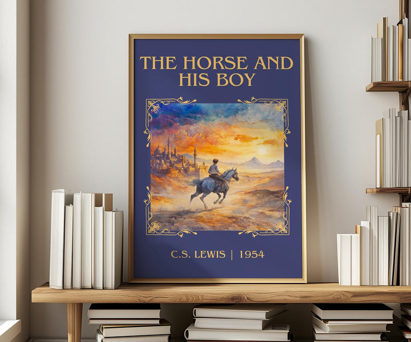 The Horse and his Boy classic book art print in frame leaning in hallway – childrens wall art