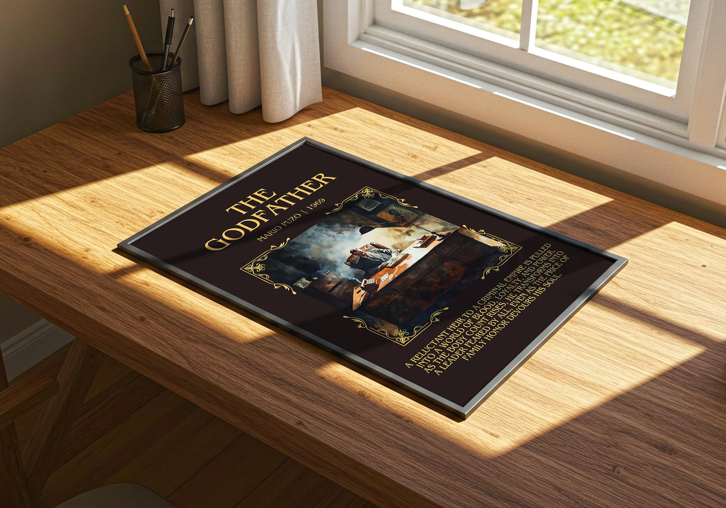 The Godfather by Mario Puzo | Descriptive Book Poster | Blurby