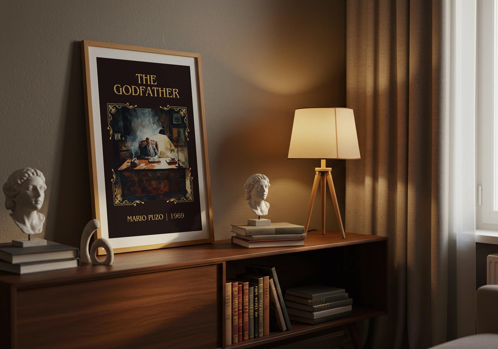 The Godfather by Mario Puzo | Descriptive Book Poster | Minimalist