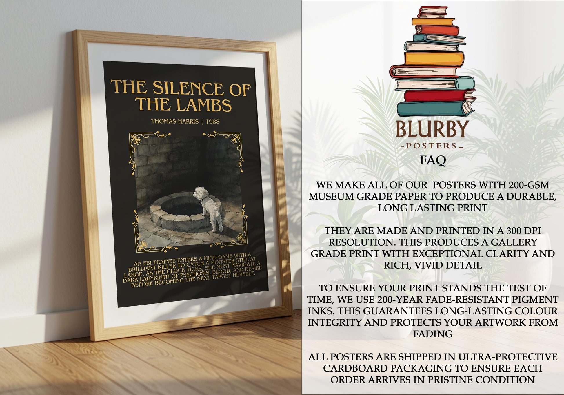 The Silence Of The Lambs by Thomas Harris | Descriptive Book Poster | Blurby