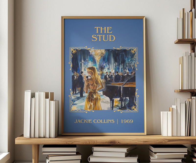 The Stud classic book art print in frame leaning in hallway – romance wall art