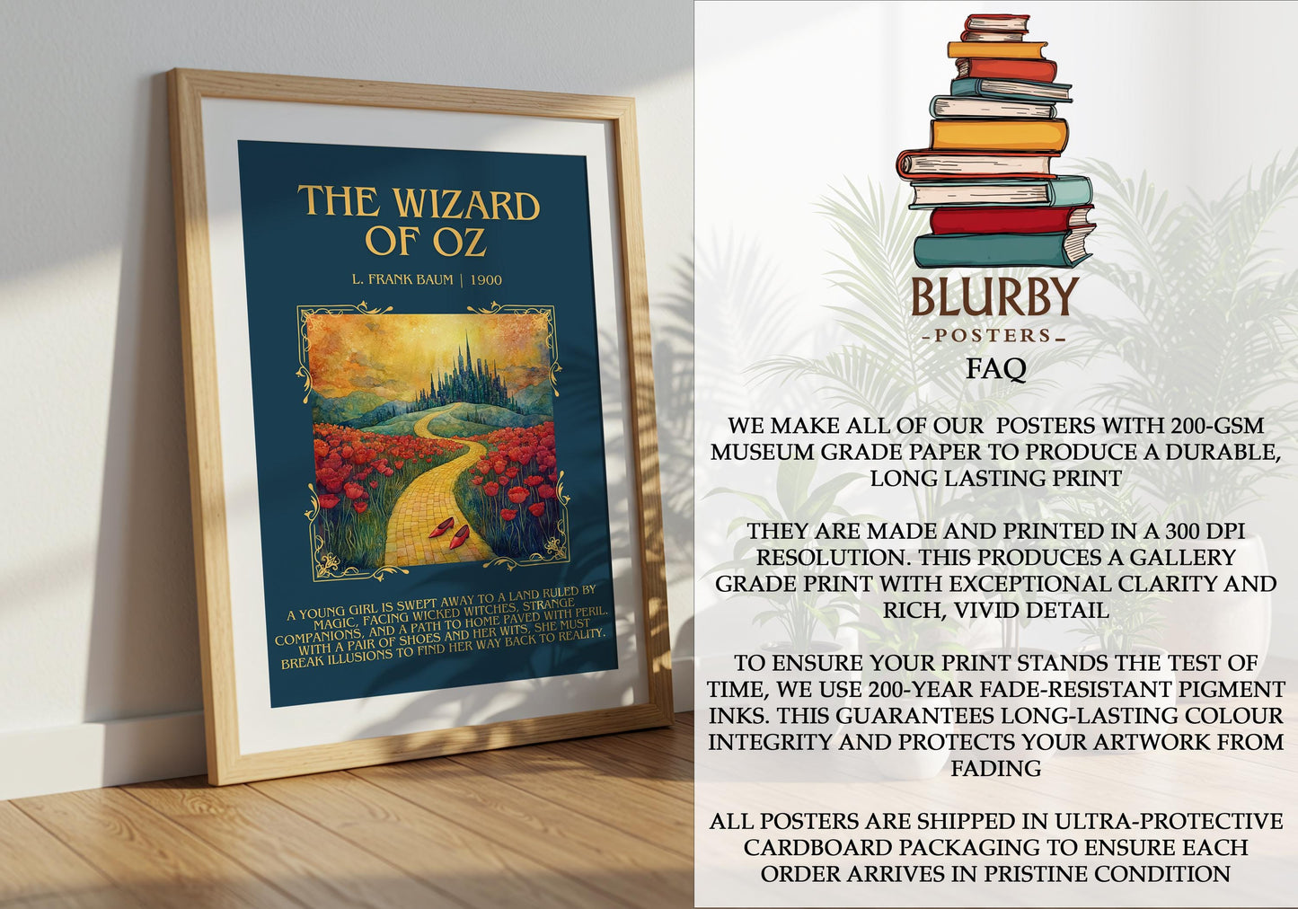 The Wizard Of Oz by L. Frank Baum | Descriptive Book Poster | Blurby