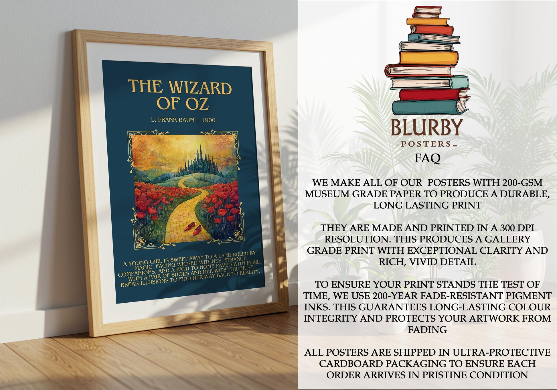 The Wizard Of Oz by L. Frank Baum | Descriptive Book Poster | Blurby