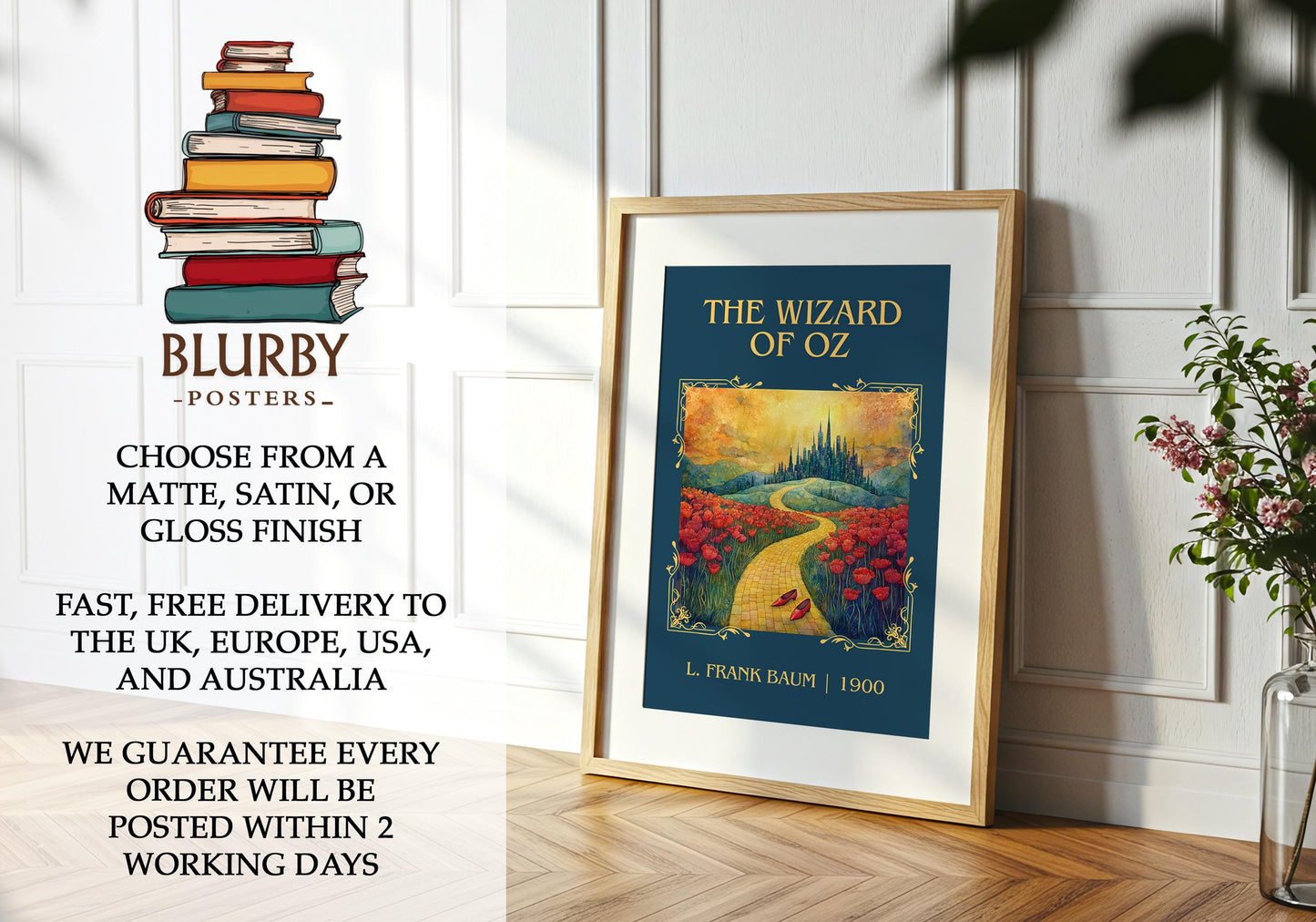 The Wizard Of Oz by L. Frank Baum | Descriptive Book Poster | Minimalist