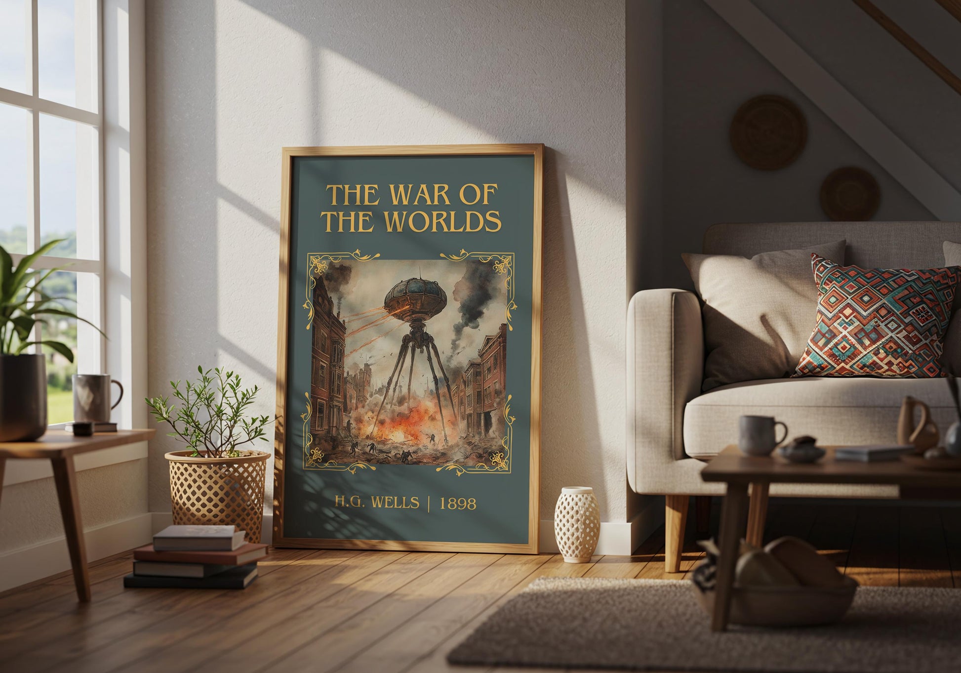 The War Of The Worlds by H.G. Wells | Descriptive Book Poster | Minimalist
