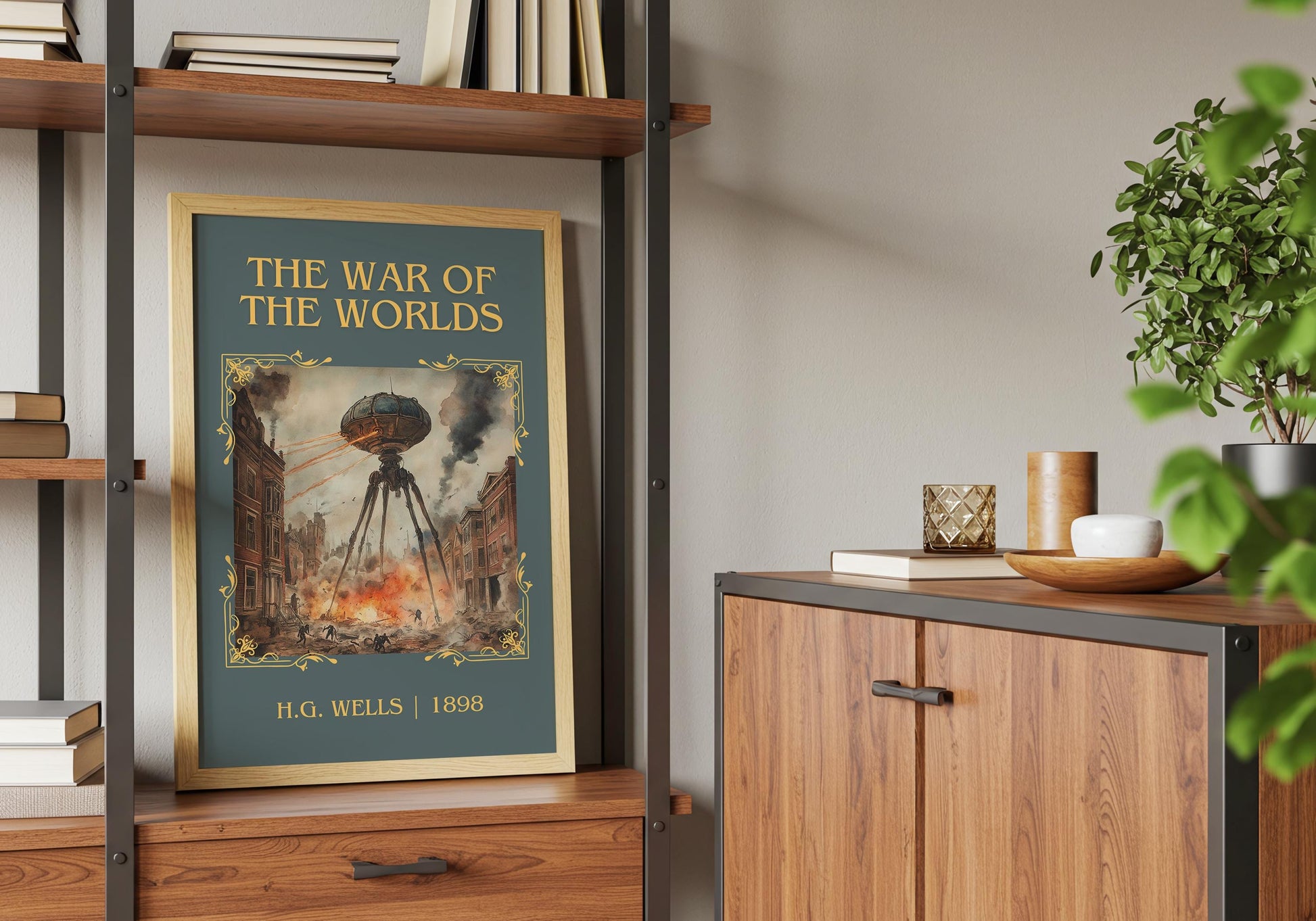 The War Of The Worlds by H.G. Wells | Descriptive Book Poster | Minimalist
