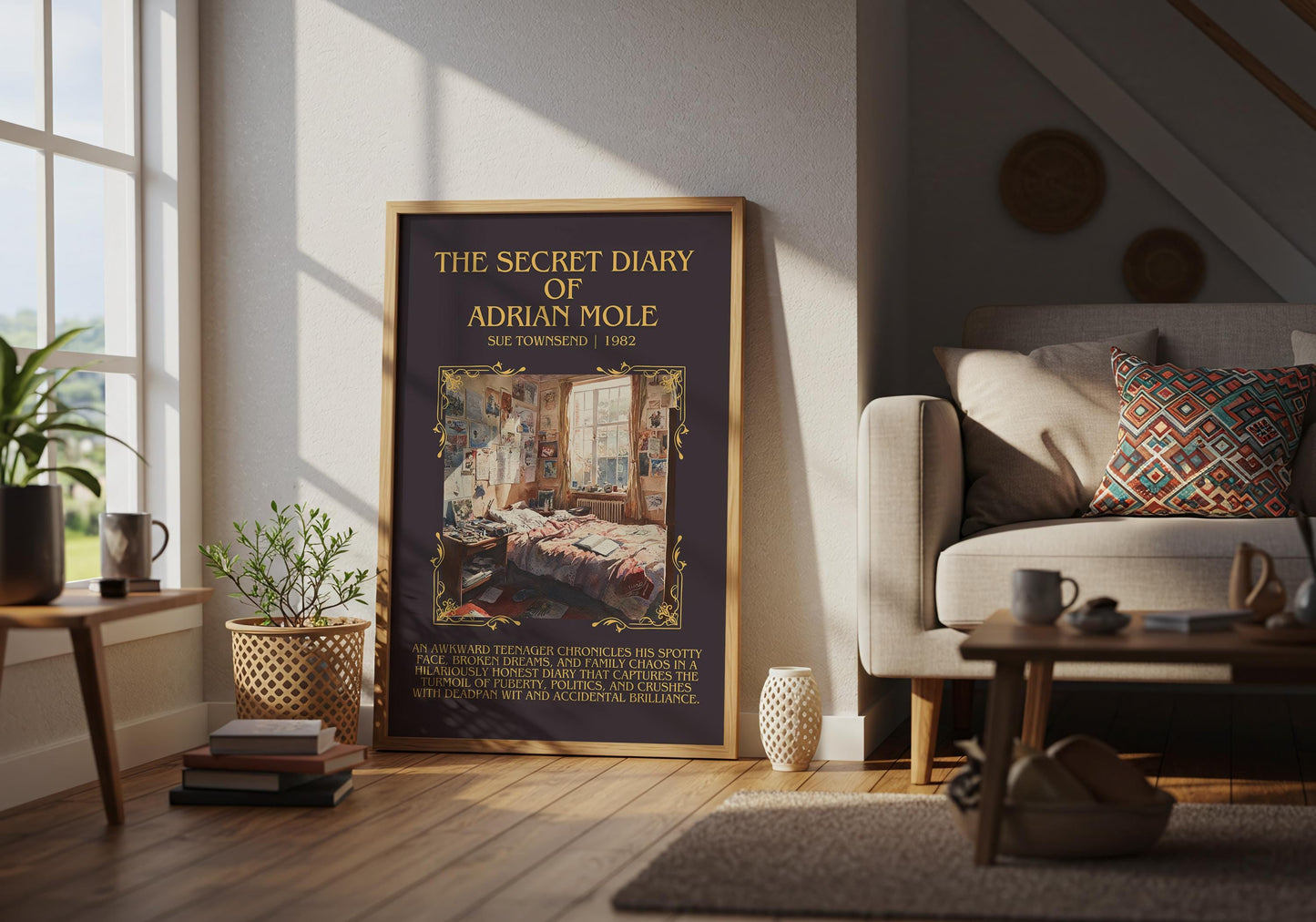 The Secret Diary Of Adrian Mole by Sue Townsend | Descriptive Book Poster | Blurby