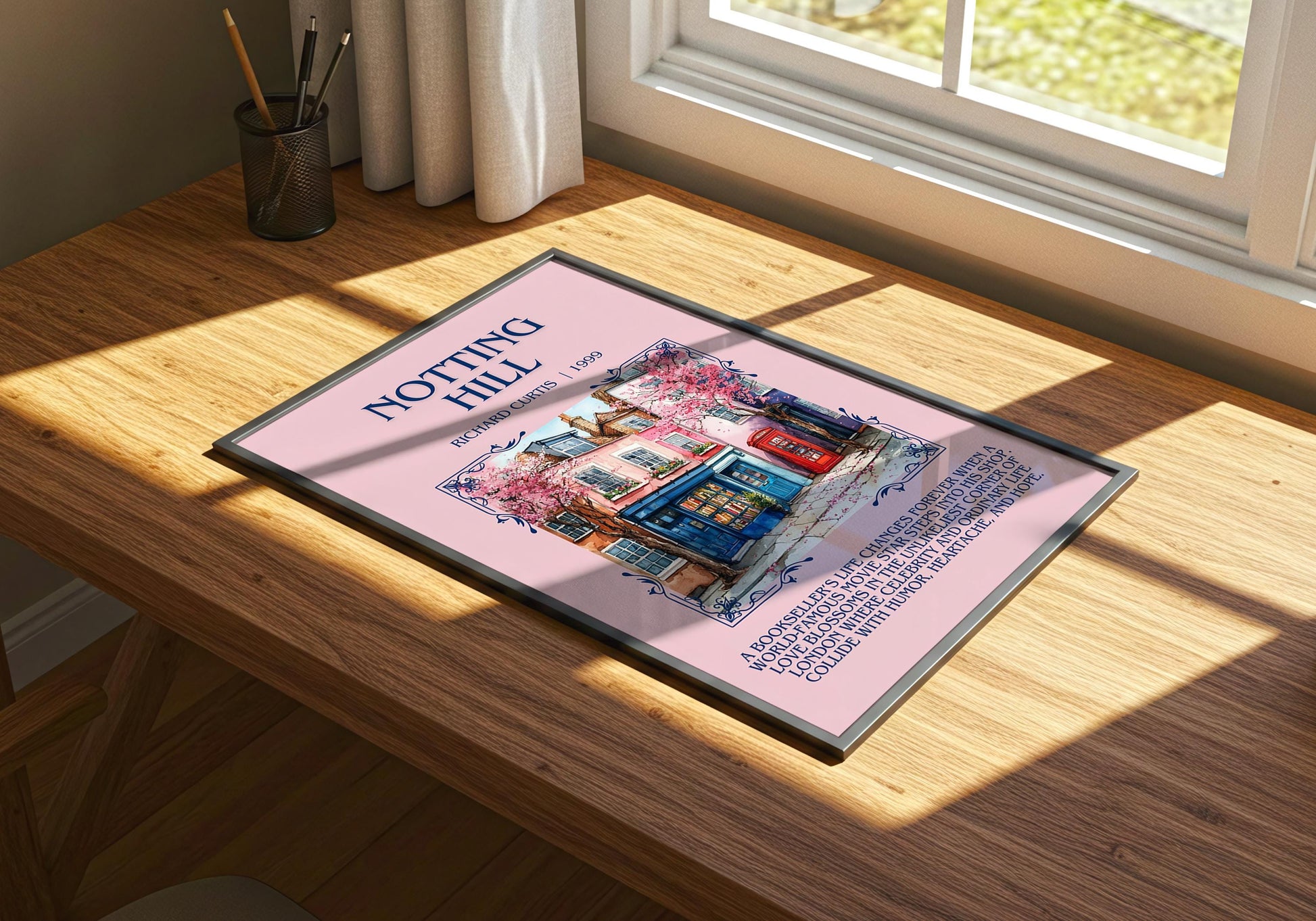 Notting Hill by Richard Curtis | Descriptive Book Poster | Blurby