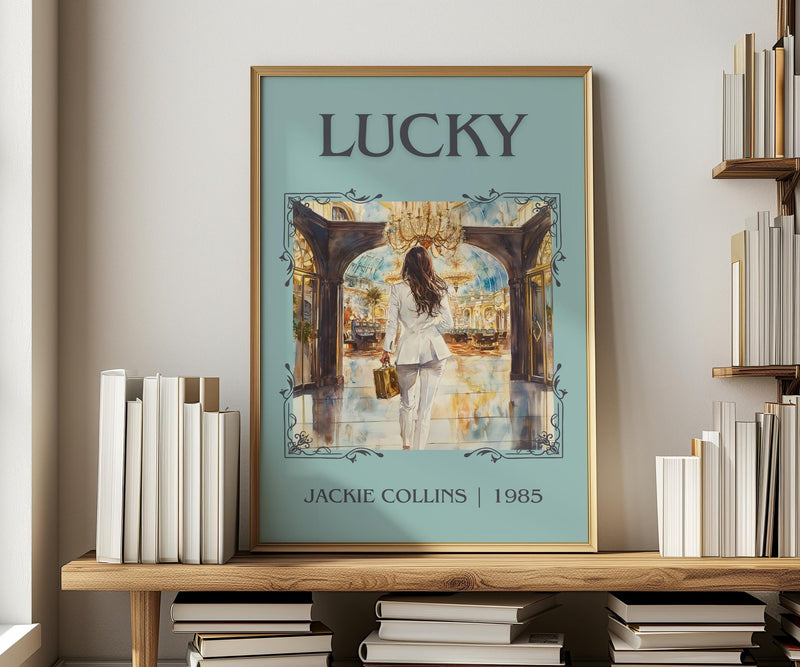 Lucky classic book art print in frame leaning in hallway – romance wall art