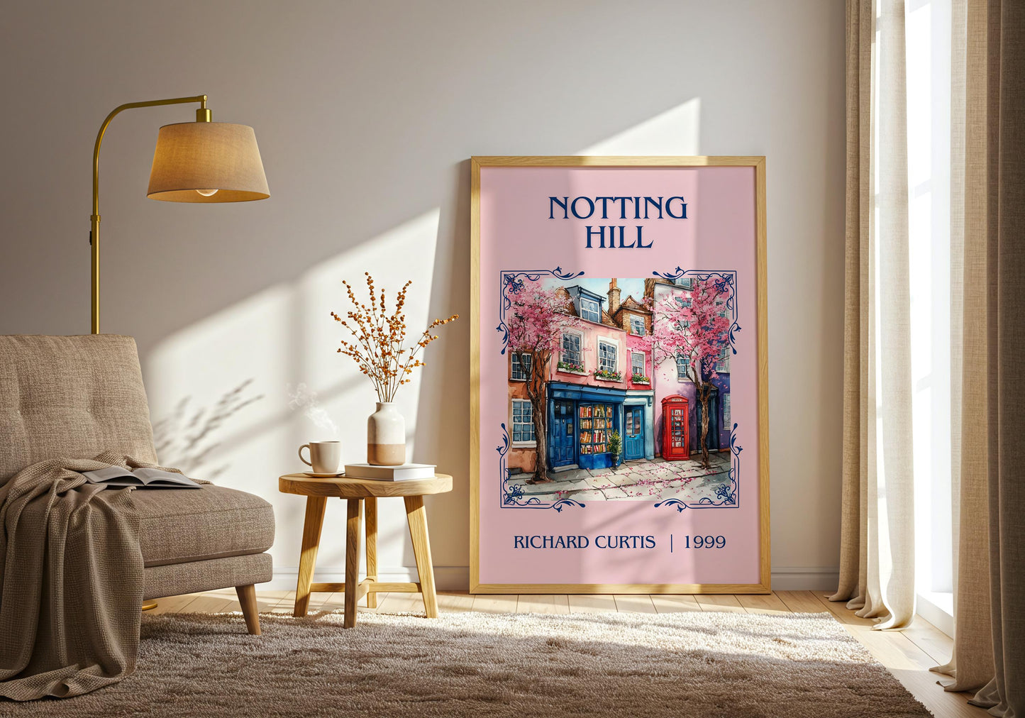 Notting Hill by Richard Curtis | Descriptive Book Poster | Minimalist