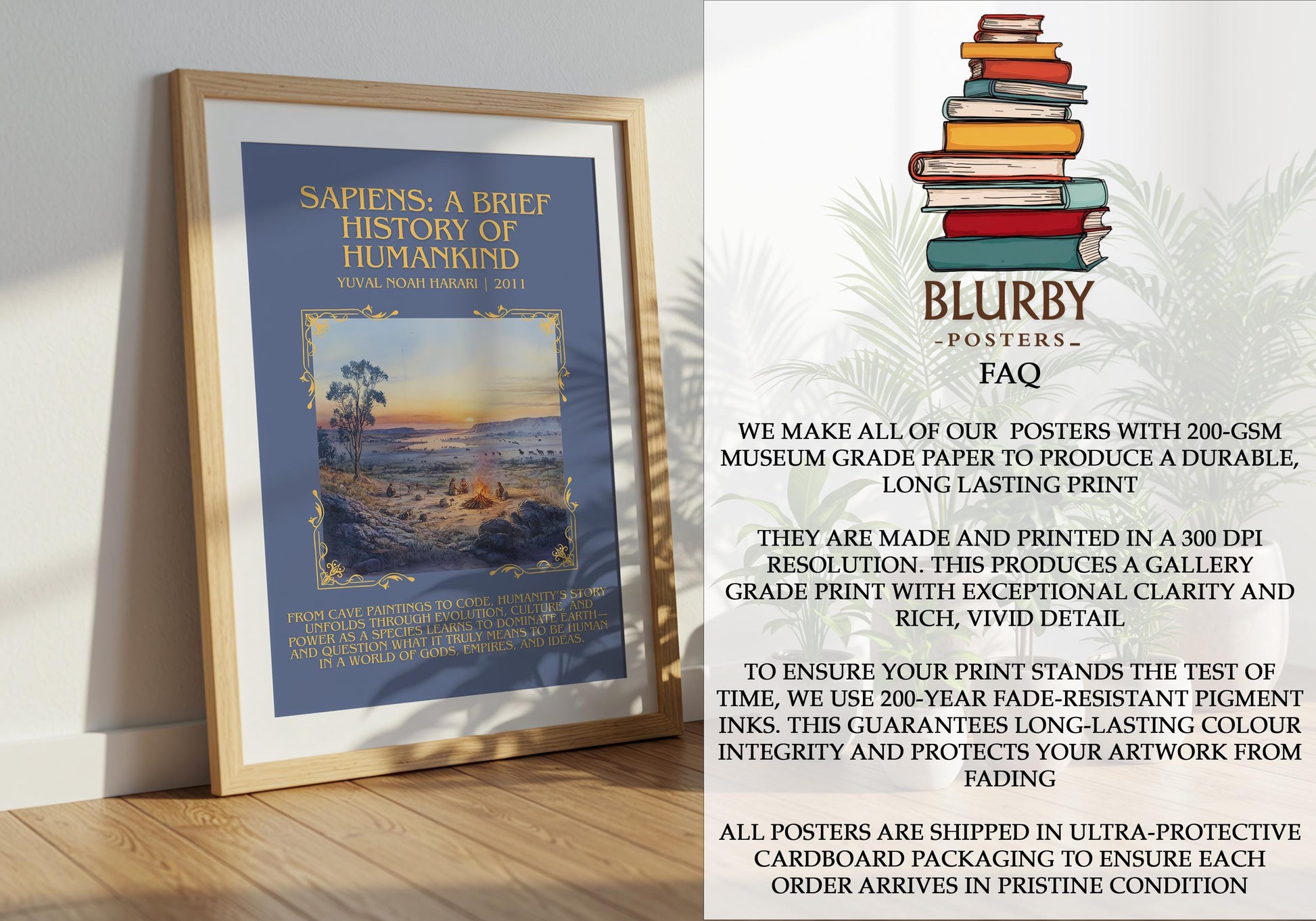 Sapiens: A Brief History Of Humankind by Yuval Noah Hurari | Descriptive Book Poster | Blurby