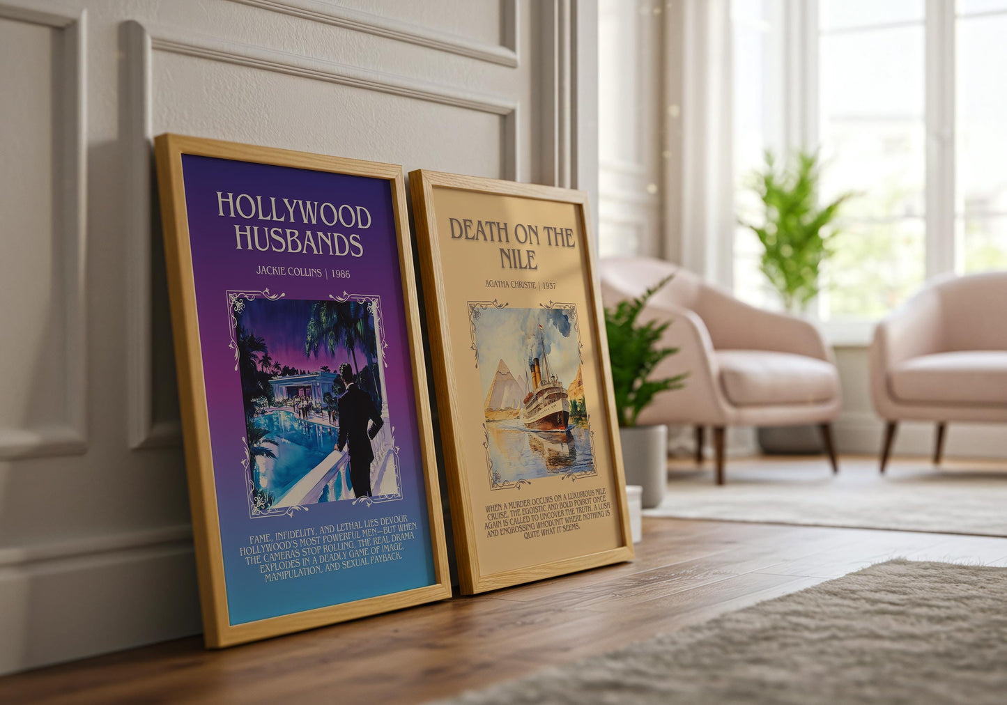 Hollywood Husbands by Jackie Collins | Descriptive Book Poster | Blurby