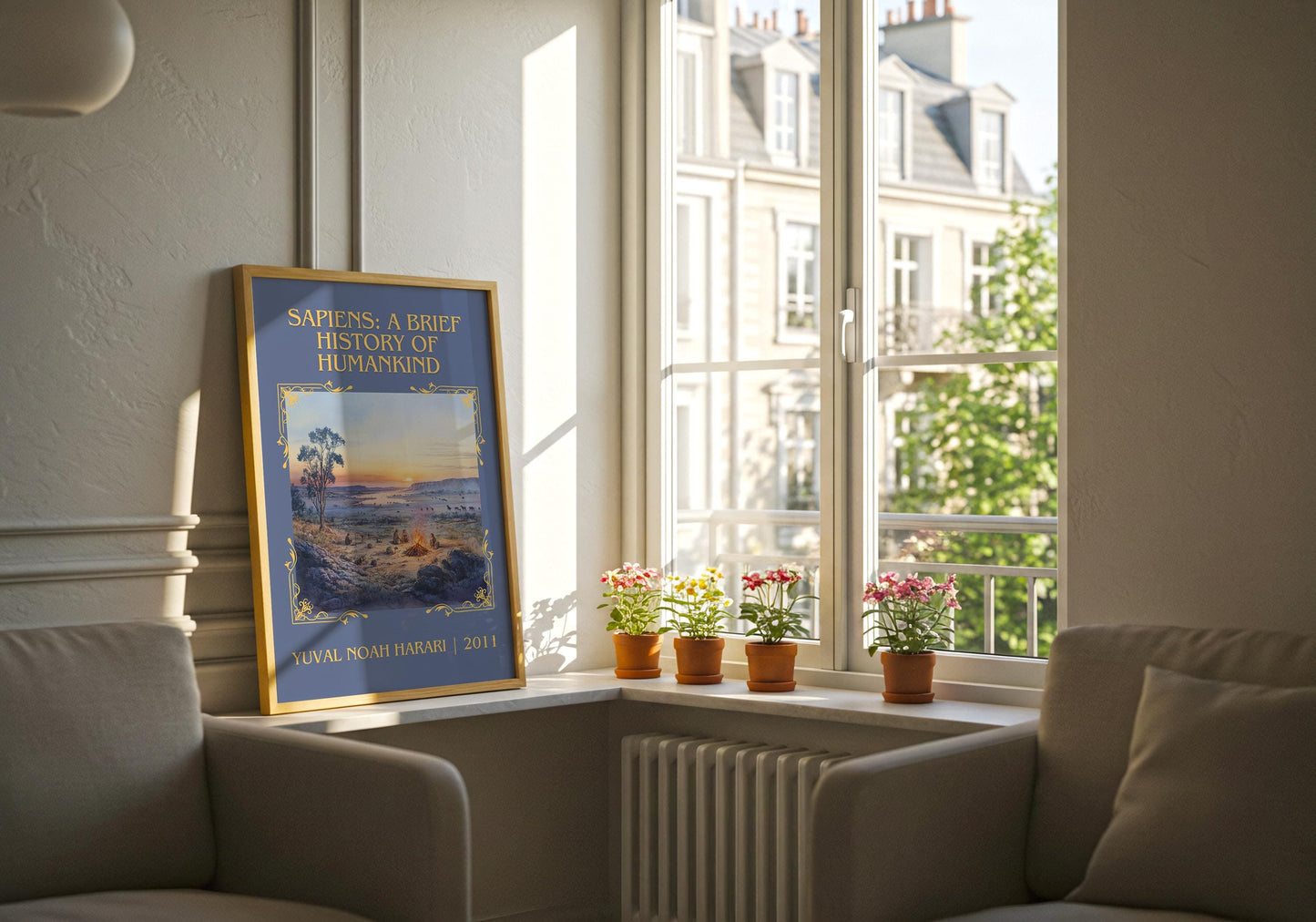 Sapiens: A Brief History Of Humankind by Yuval Noah Harari | Descriptive Book Poster | Minimalist