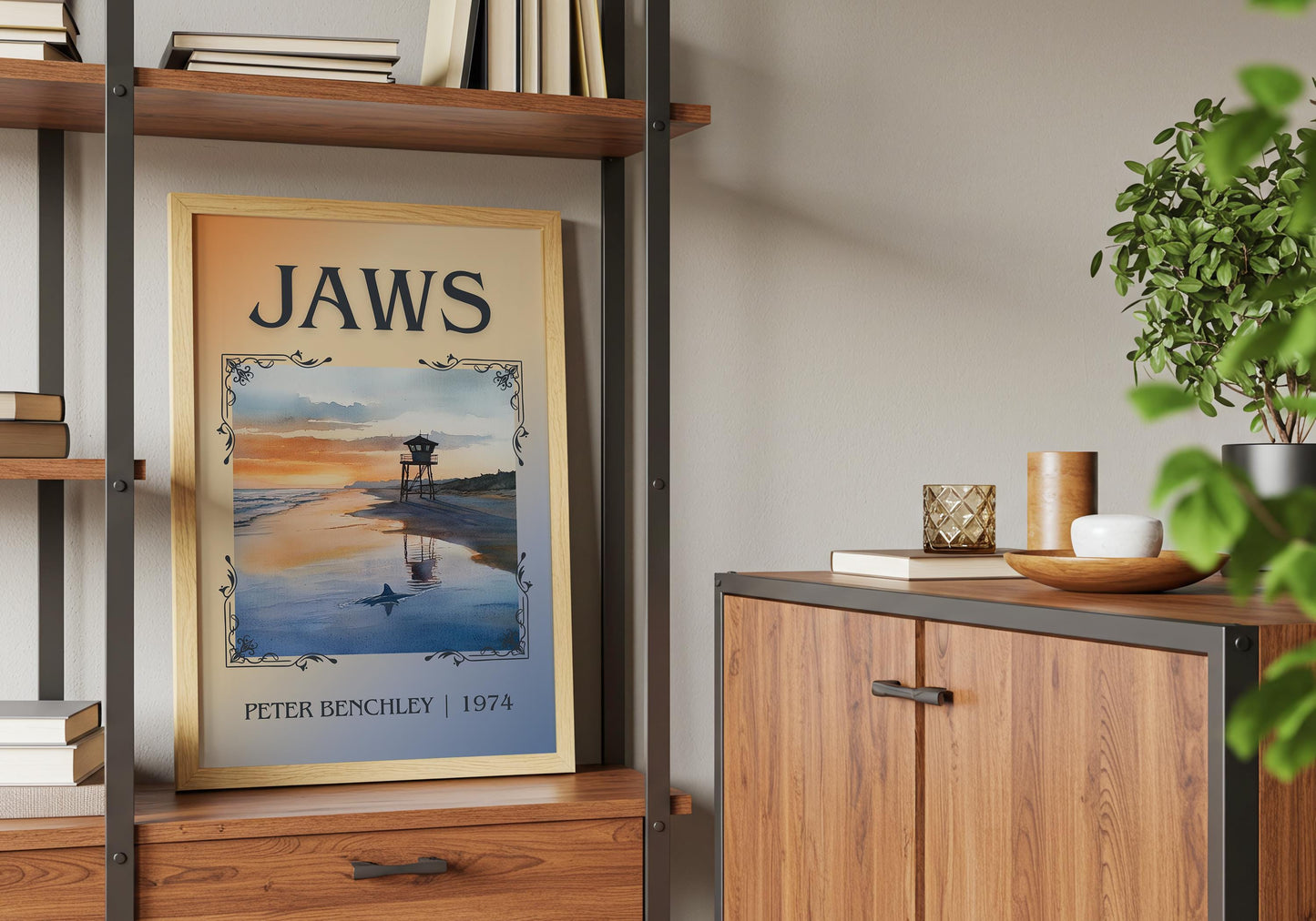 Jaws by Peter Benchley | Descriptive Book Poster | Minimalist