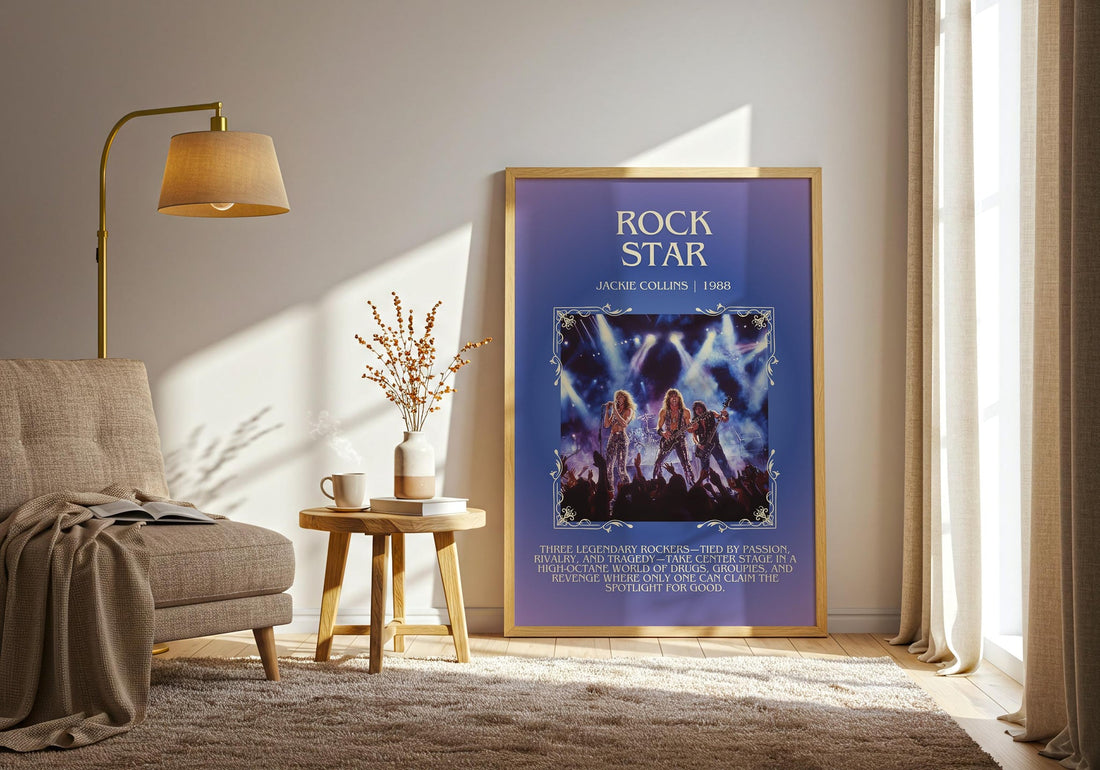 Rock Star minimalist poster paper finish options – matte satin gloss (mockup)