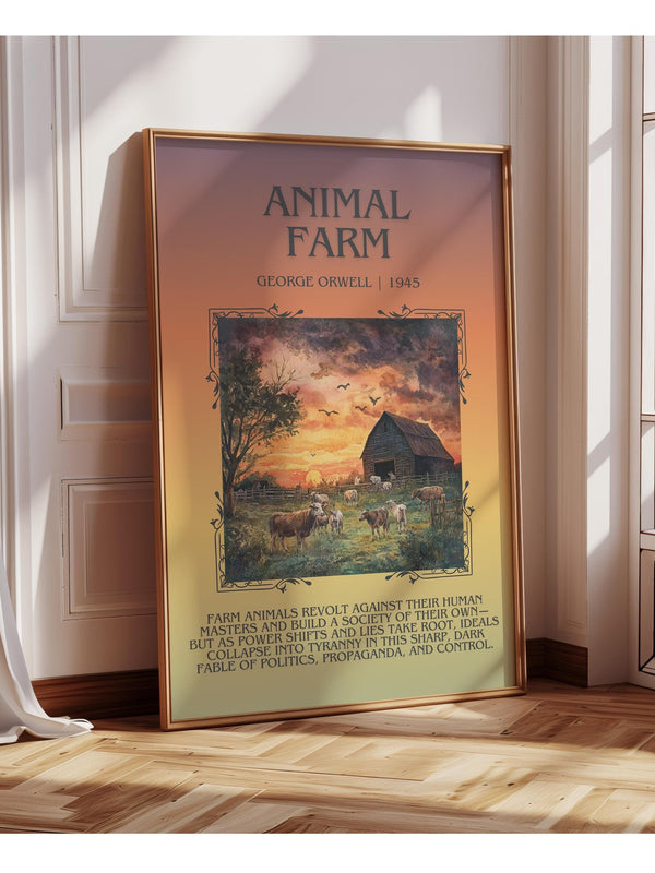 Animal Farm minimalist poster paper finish options – matte satin gloss