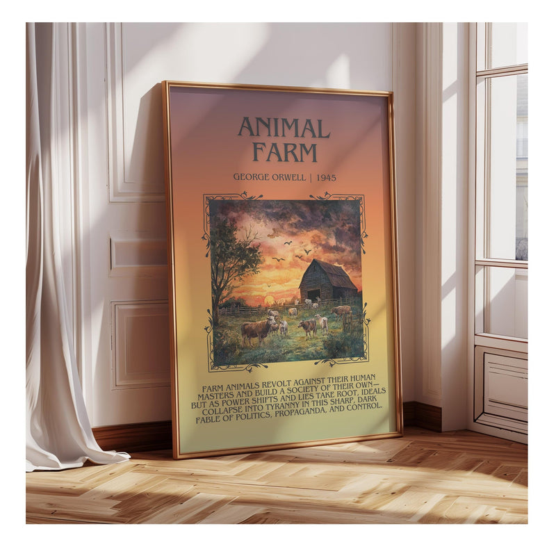 Animal Farm minimalist poster paper finish options – matte satin gloss