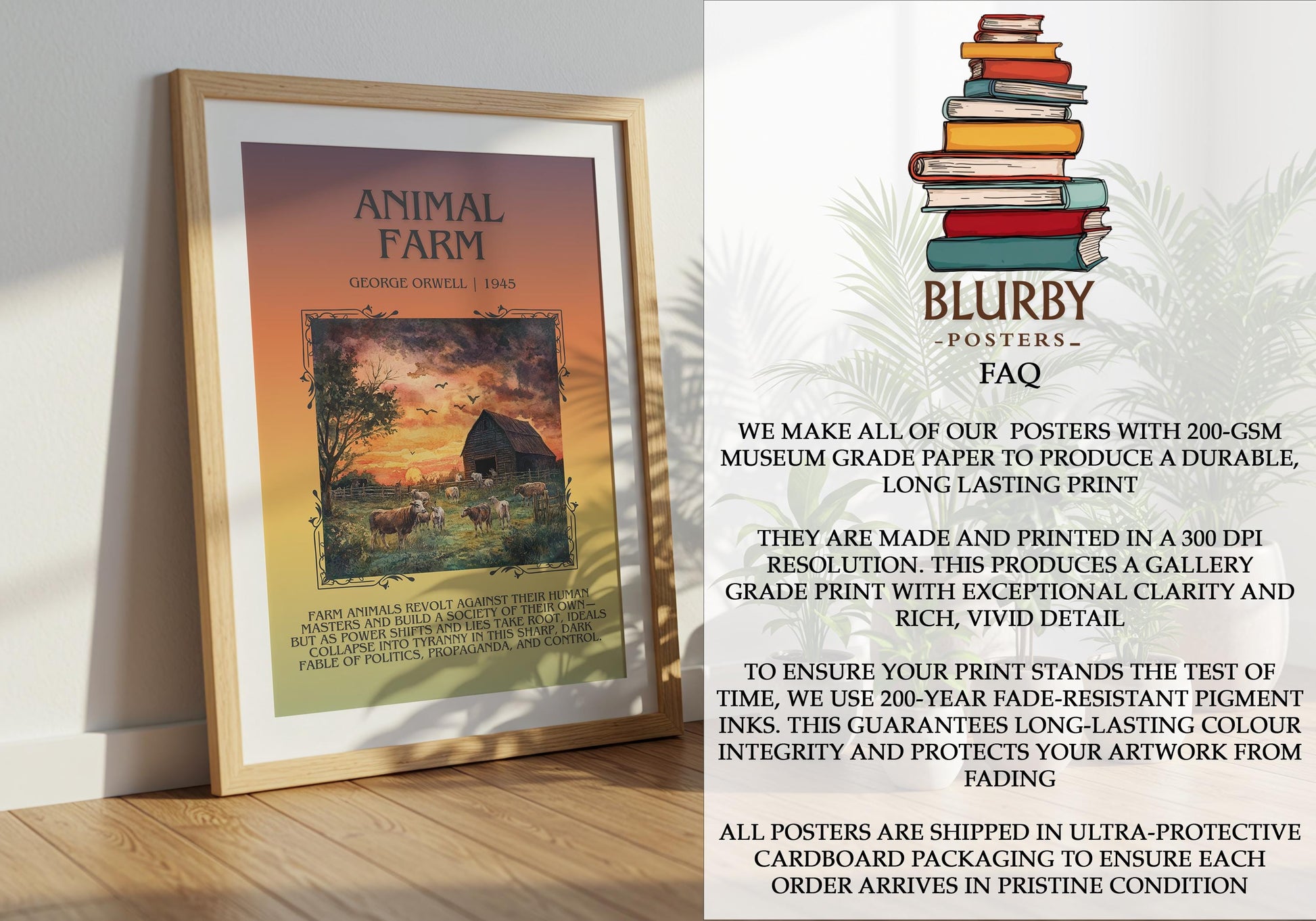 Animal Farm by George Orwell | Descriptive Book Poster | Blurby