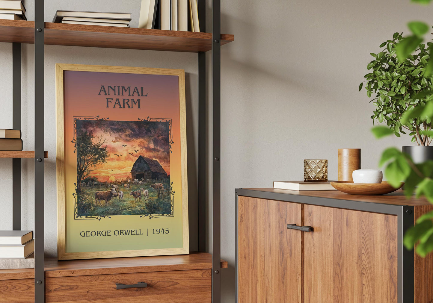 Animal Farm by George Orwell | Descriptive Book Poster | Minimalist