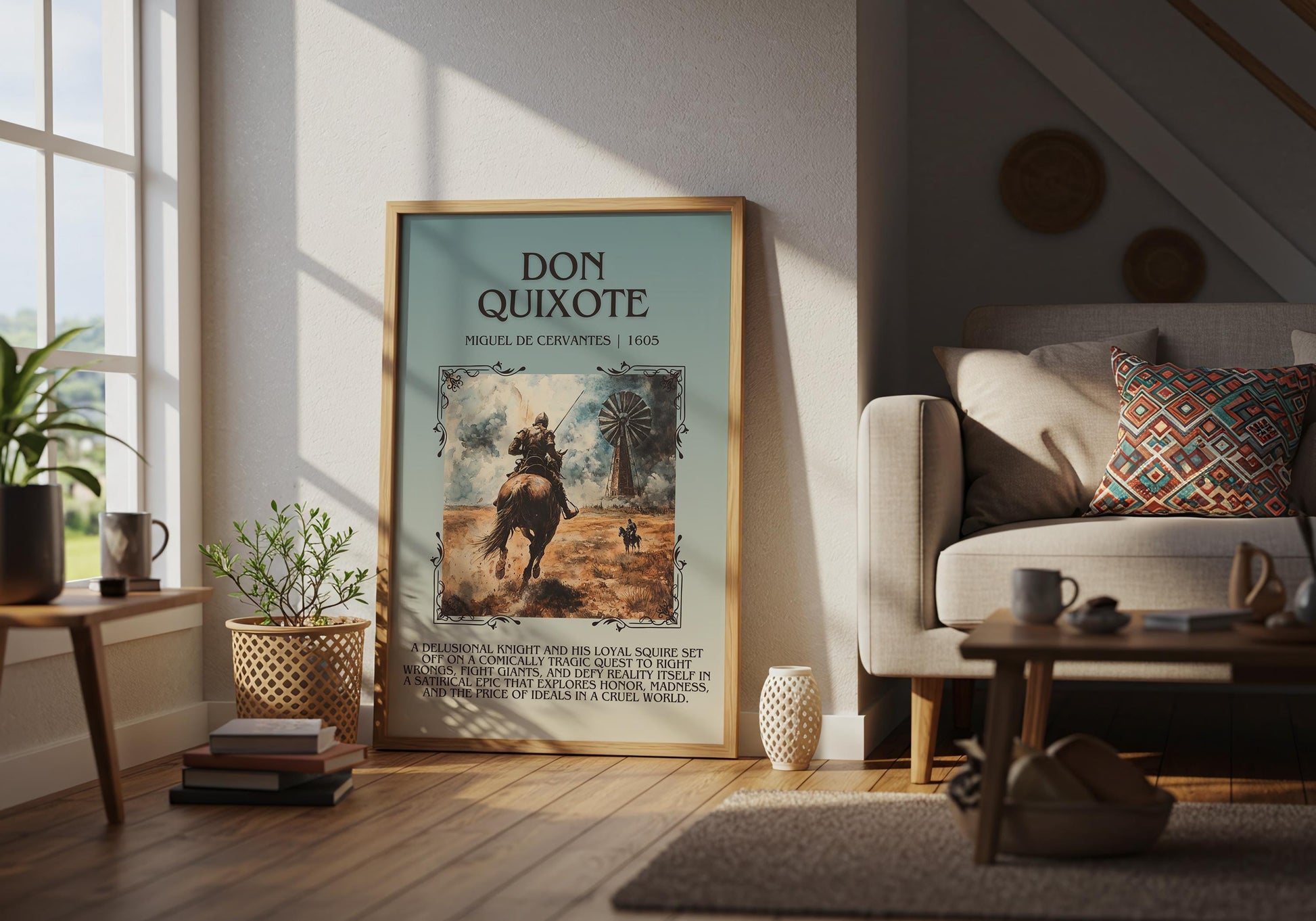 Don Quixote by Miguel De Cervantes | Descriptive Book Poster | Blurby