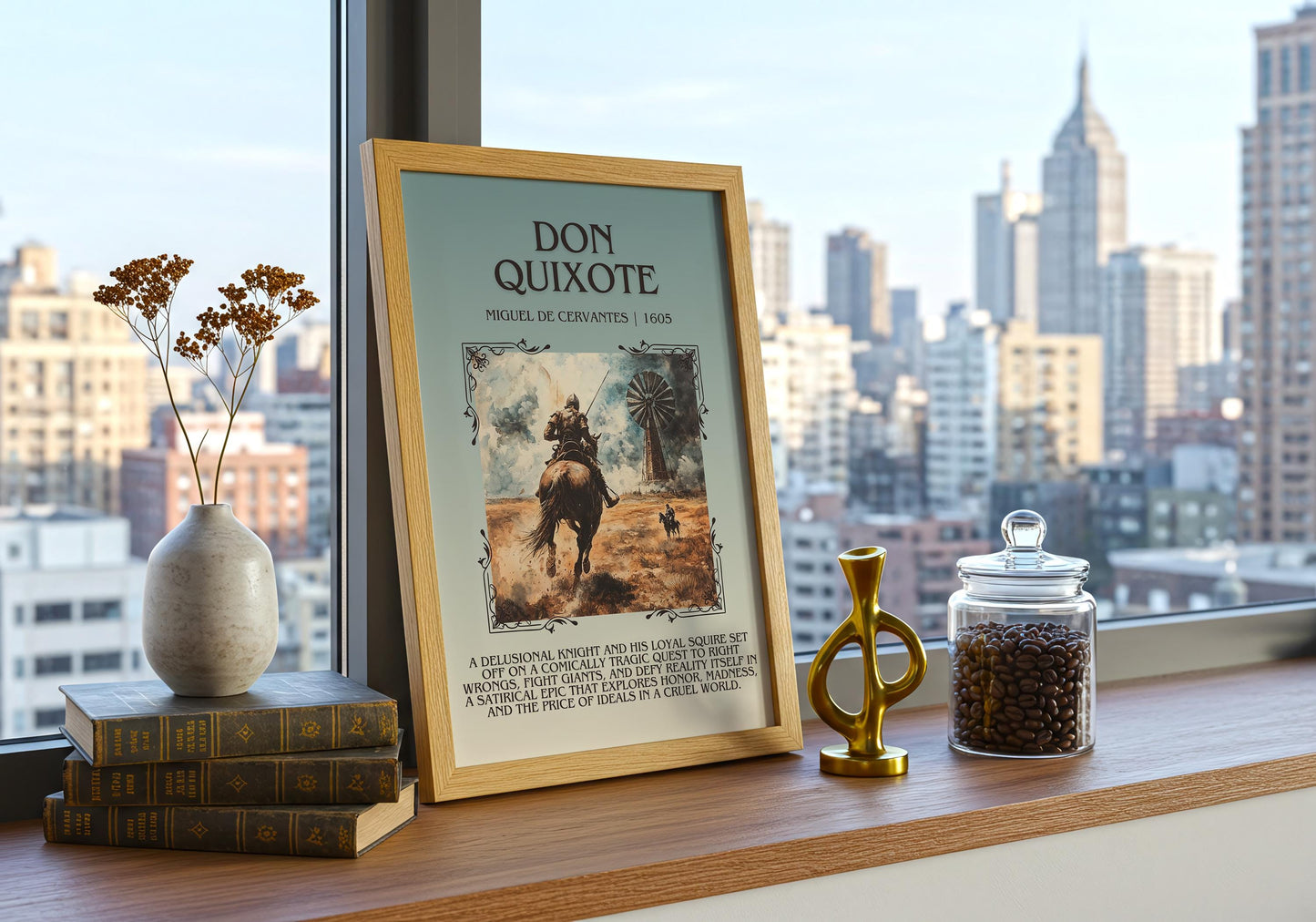 Don Quixote by Miguel De Cervantes | Descriptive Book Poster | Blurby