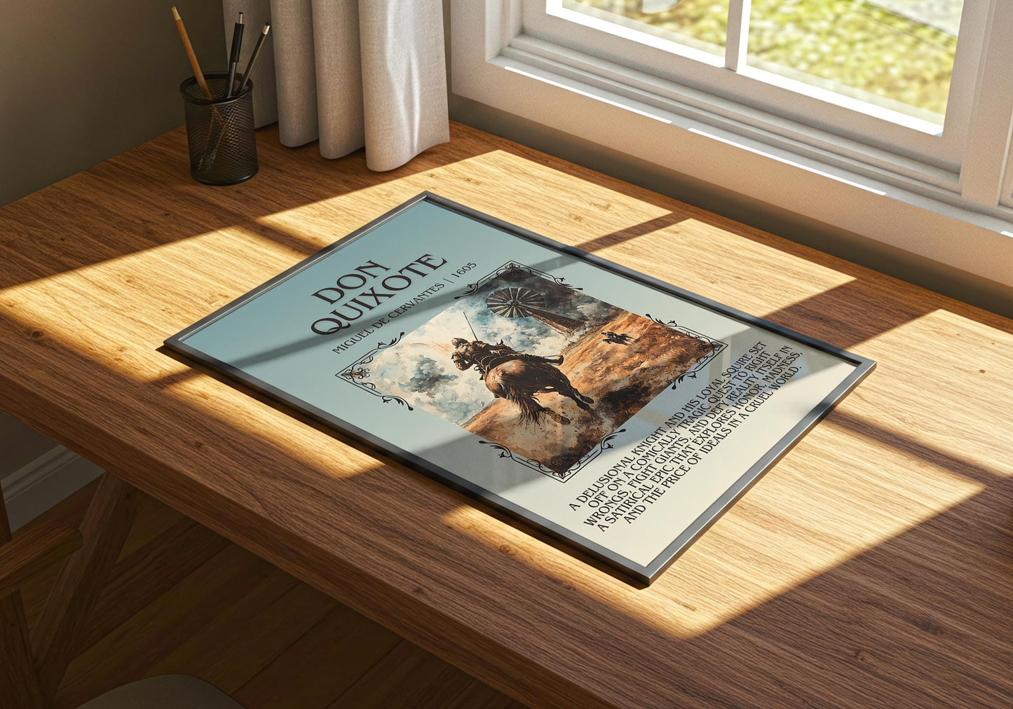 Don Quixote by Miguel De Cervantes | Descriptive Book Poster | Blurby