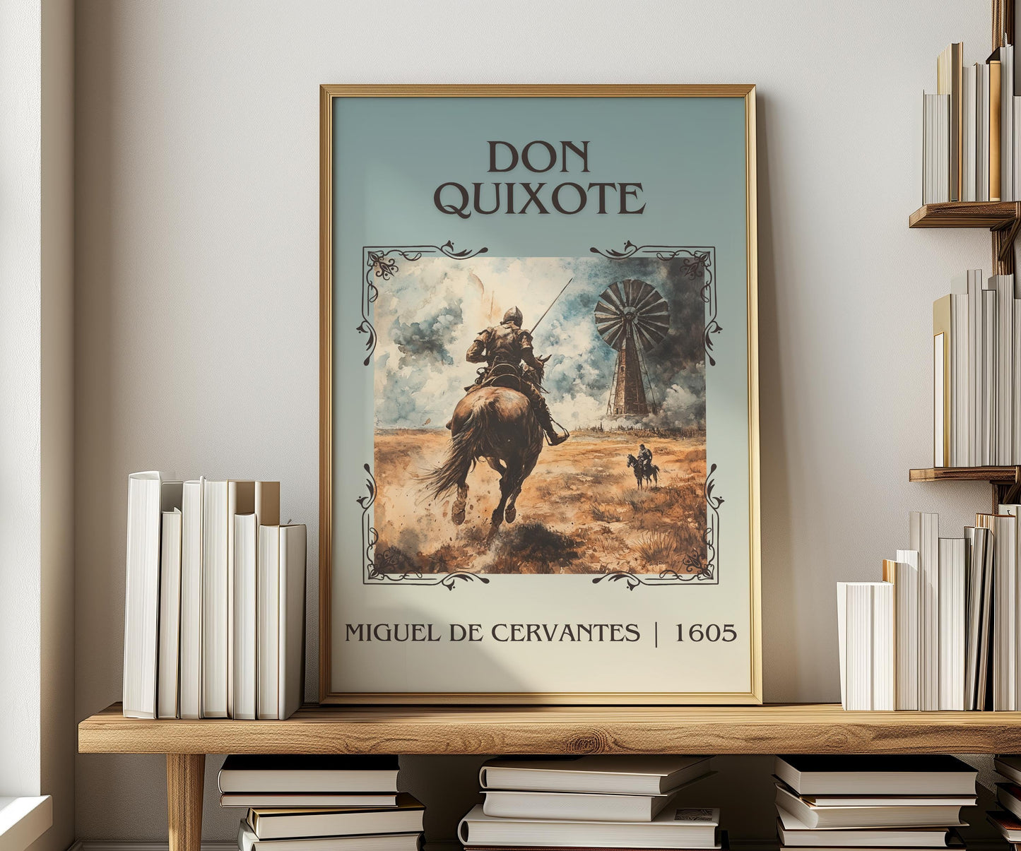 Don Quixote by Miguel De Cervantes | Descriptive Book Poster | Minimalist