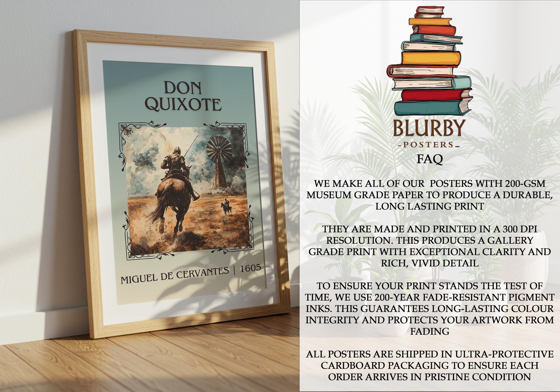 Don Quixote by Miguel De Cervantes | Descriptive Book Poster | Minimalist