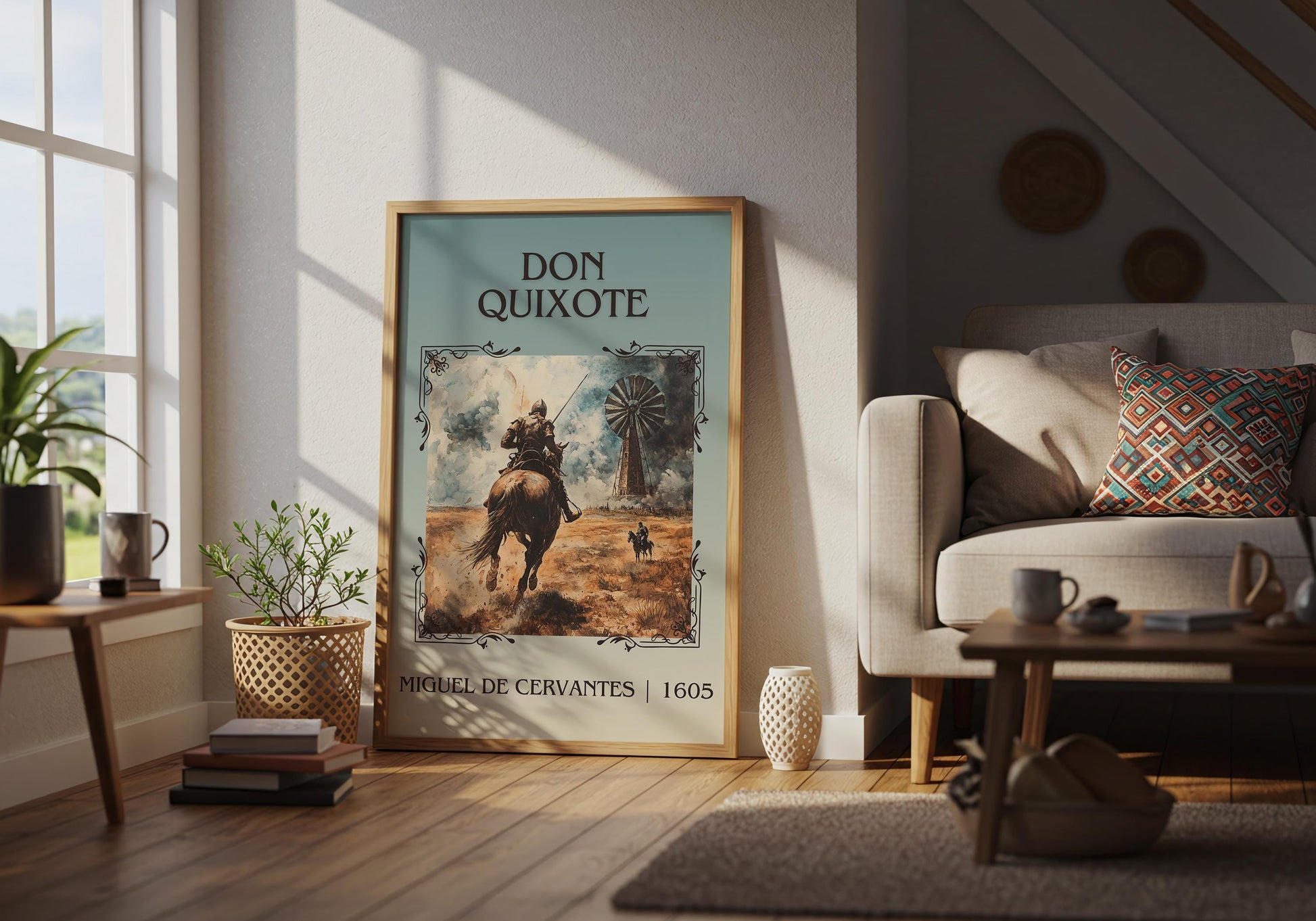 Don Quixote by Miguel De Cervantes | Descriptive Book Poster | Minimalist