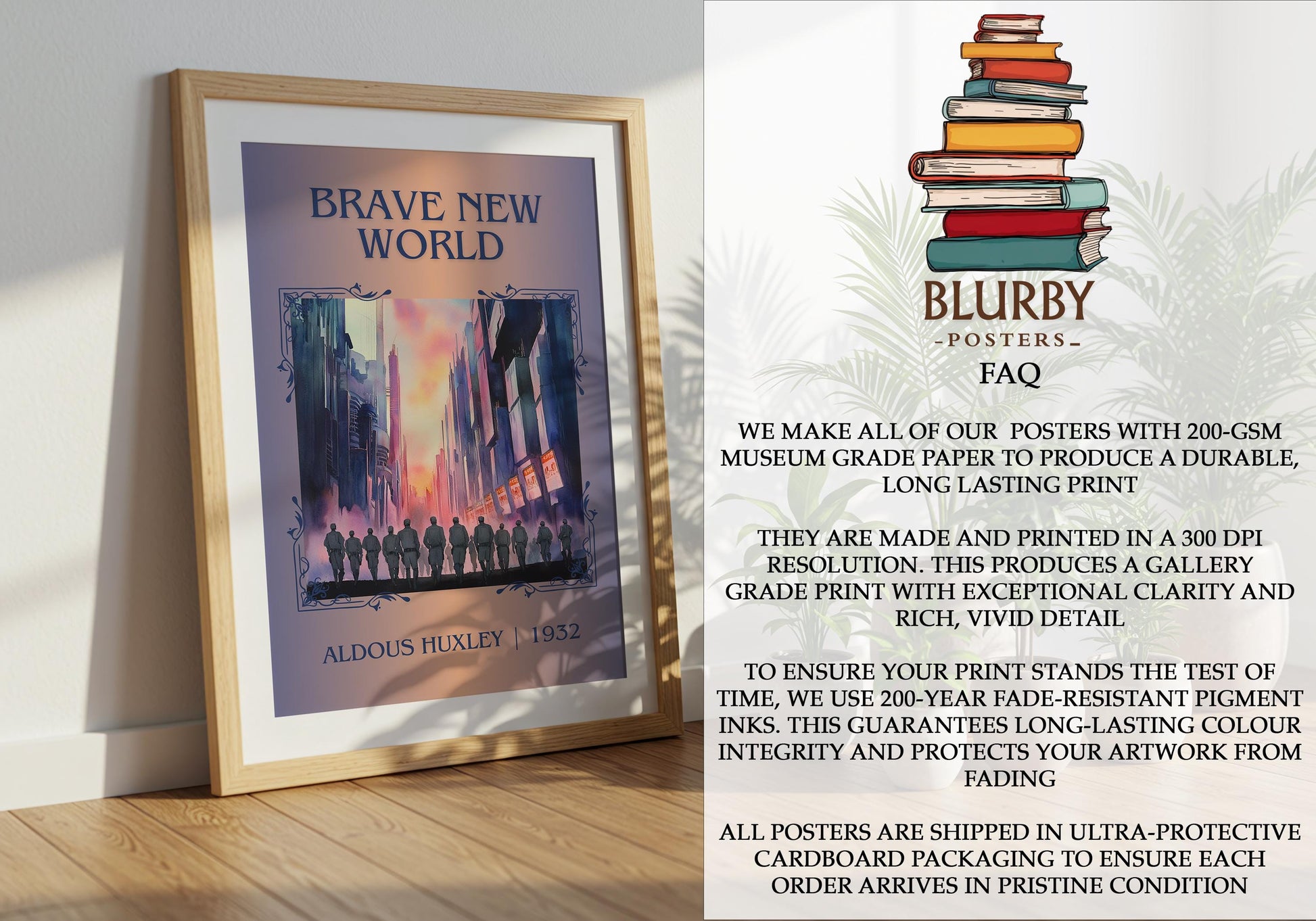 Brave New World by Aldous Huxley | Descriptive Book Poster | Minimalist