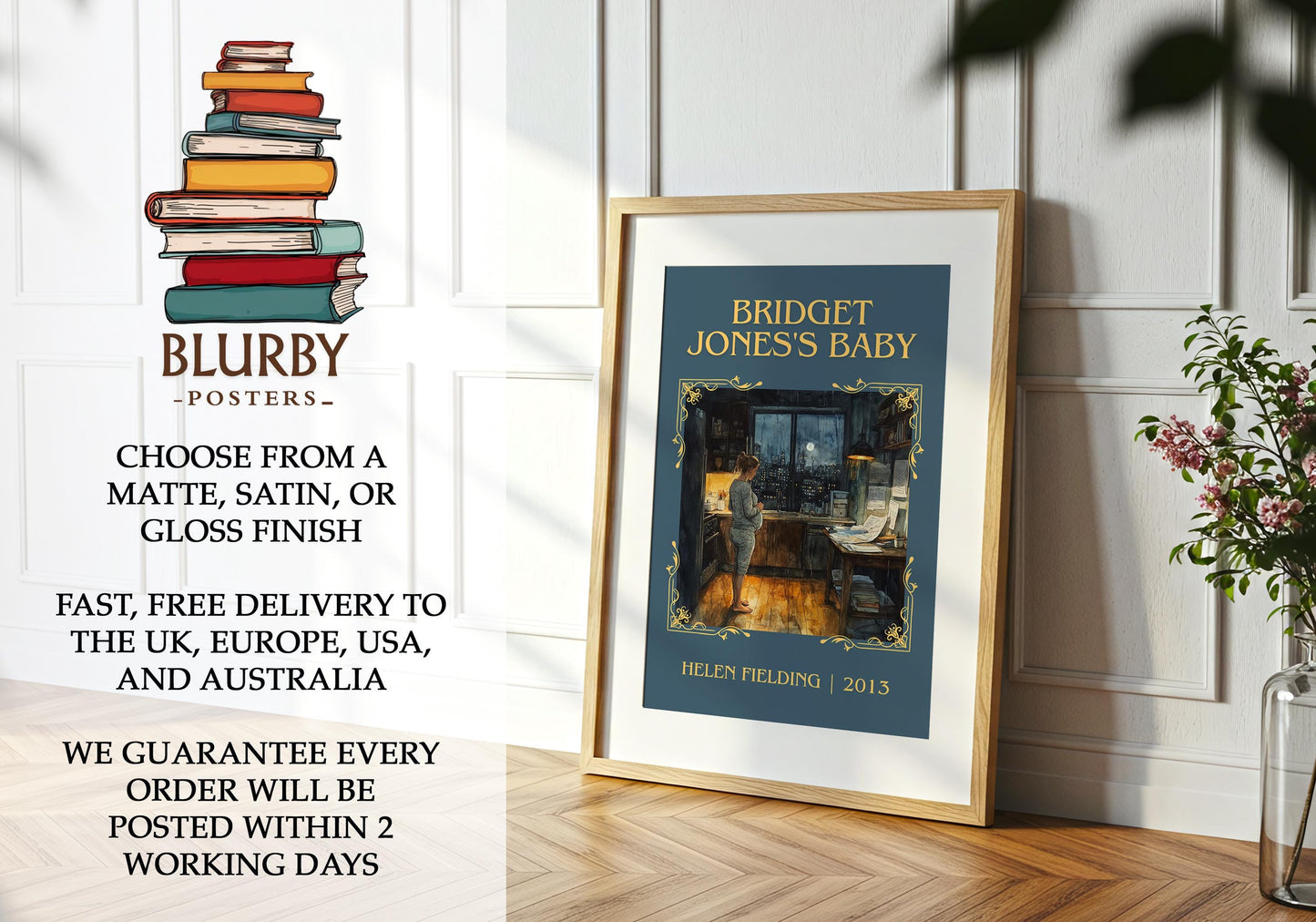 Bridget Jones's Baby by Helen Fielding | Descriptive Book Poster | Minimalist