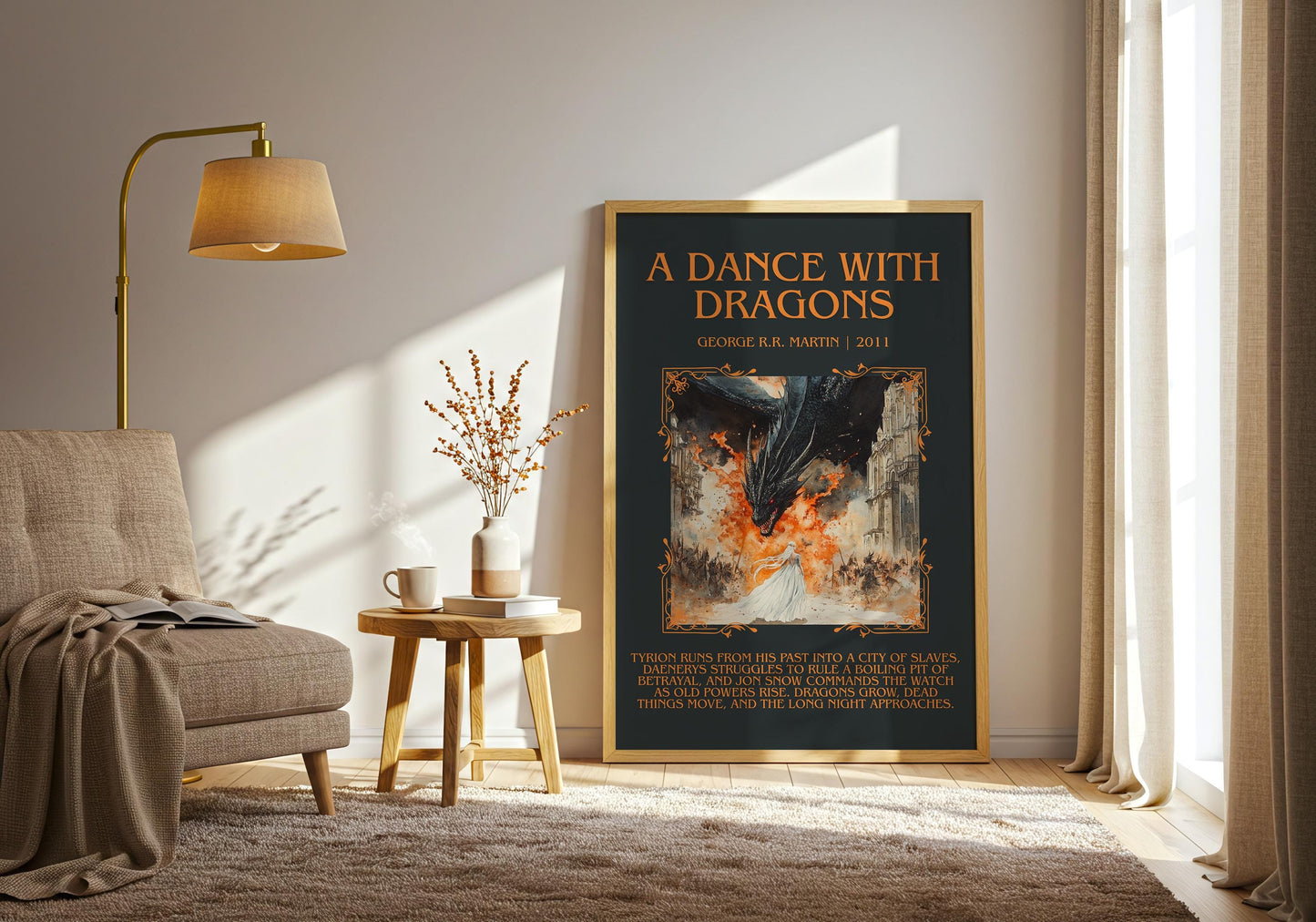 A Dance With Dragons by George R.R. Martin | Descriptive Book Poster | Blurby