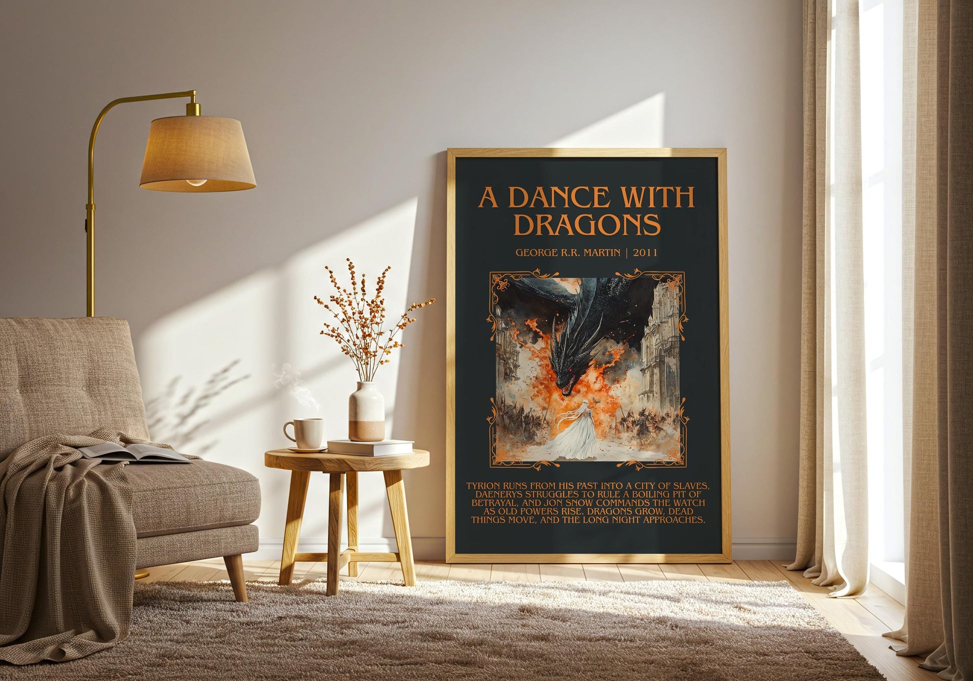 A Dance With Dragons by George R.R. Martin | Descriptive Book Poster | Blurby