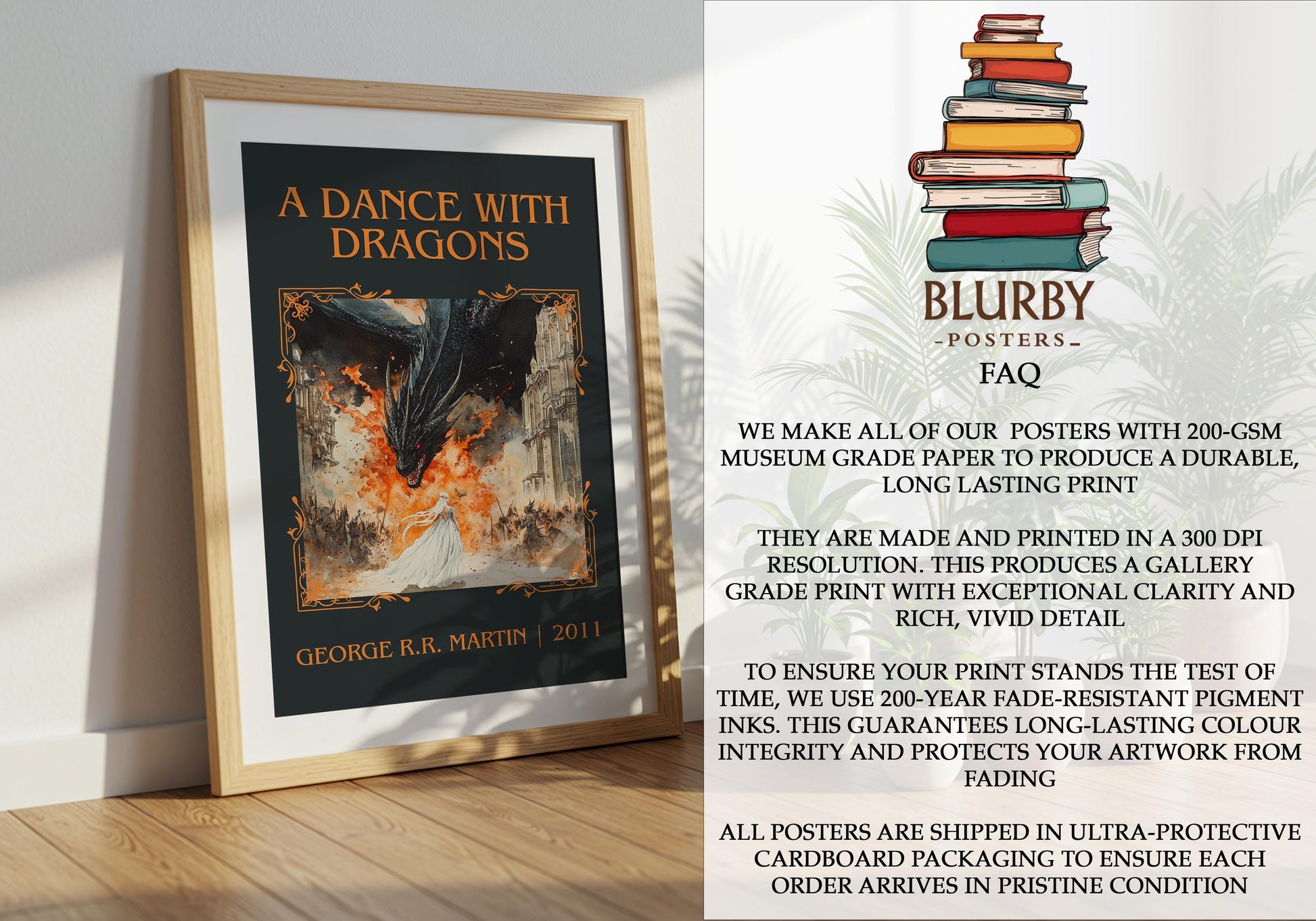 A Dance With Dragons by George R.R. Martin | Descriptive Book Poster | Minimalist