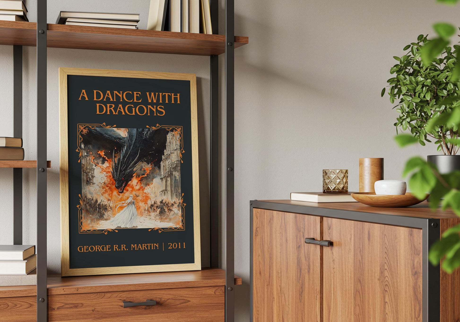 A Dance With Dragons by George R.R. Martin | Descriptive Book Poster | Minimalist
