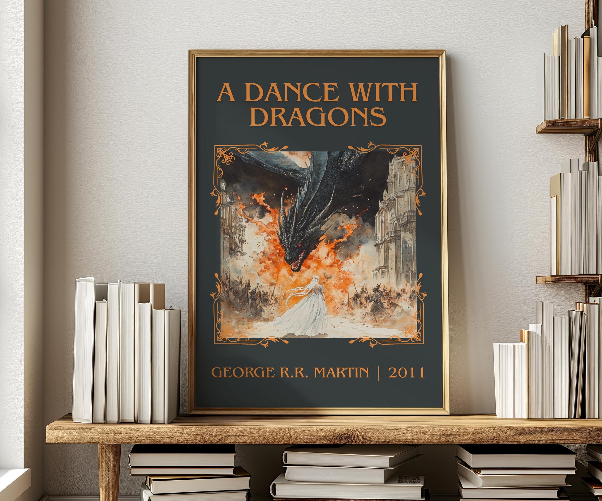 A Dance With Dragons by George R.R. Martin | Descriptive Book Poster | Minimalist