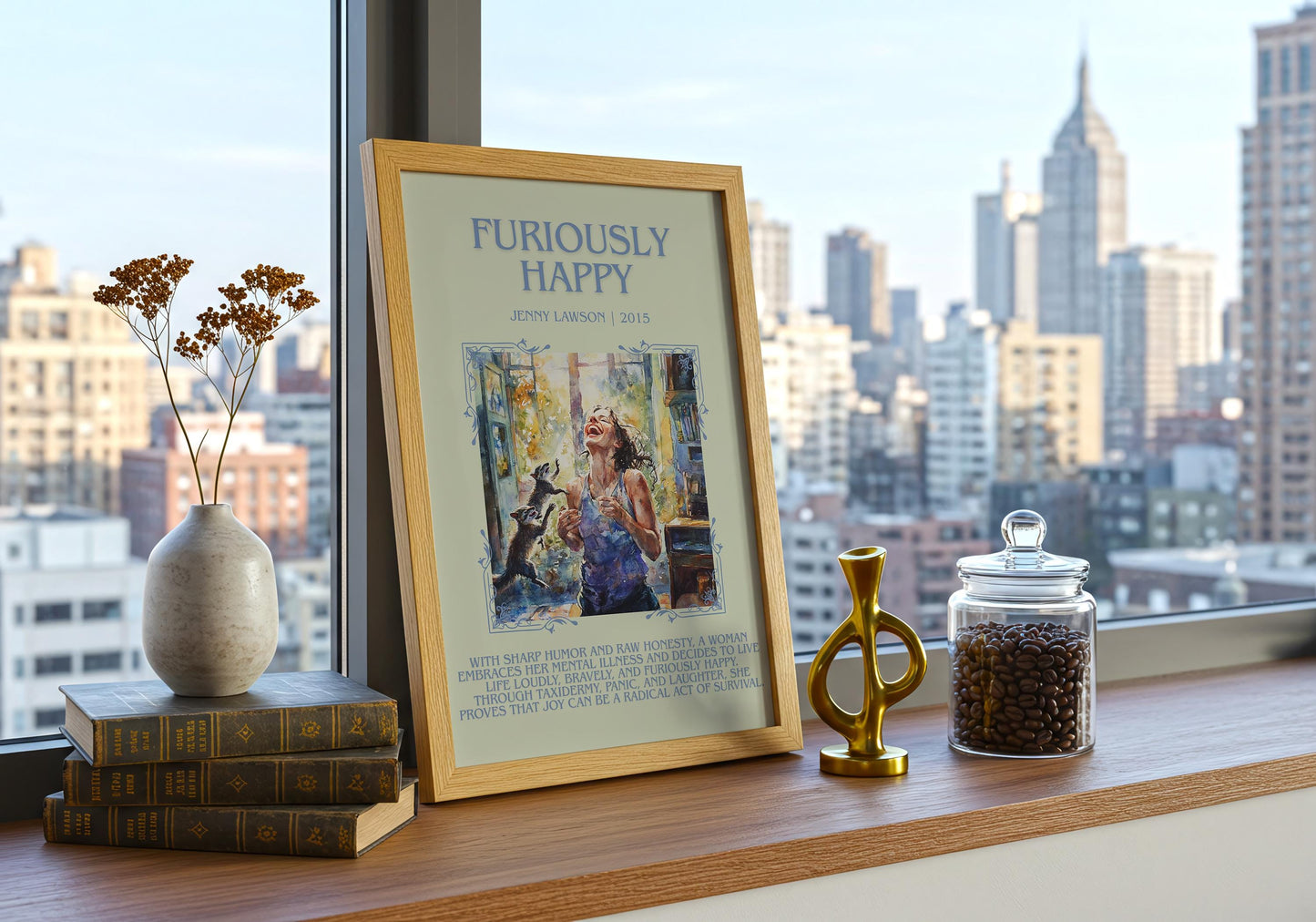 Furiously Happy by Jenny Lawson | Descriptive Book Poster | Blurby