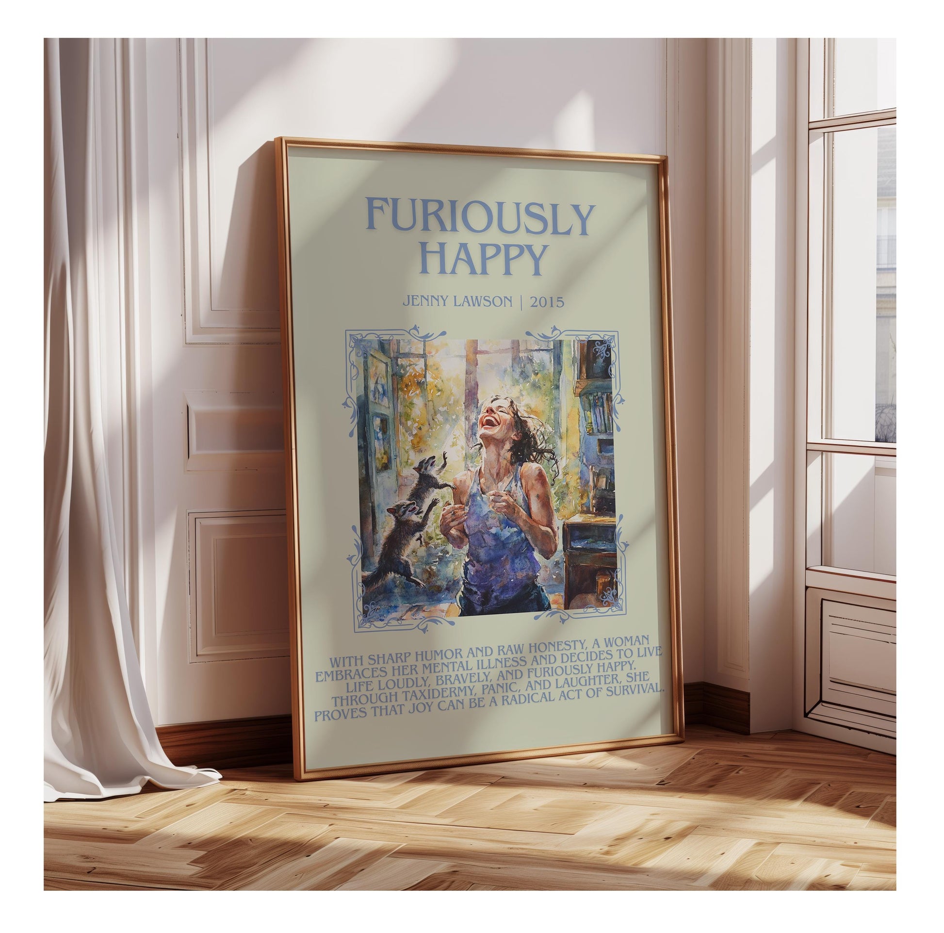 Furiously Happy by Jenny Lawson | Descriptive Book Poster | Blurby