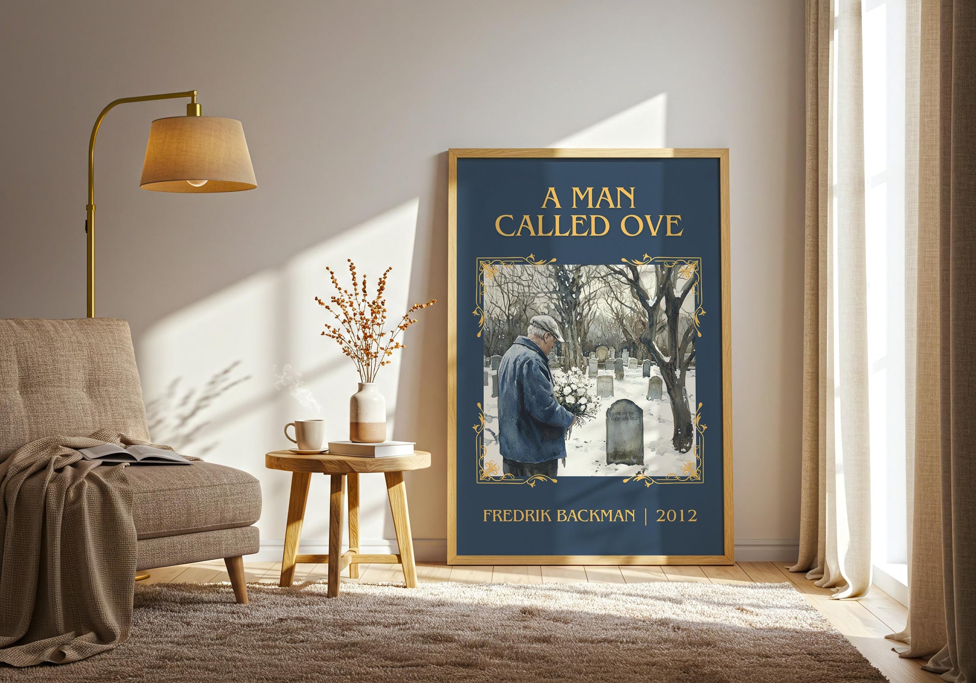 A Man Called Ove by Fredrik Backman | Descriptive Book Poster | Minimalist