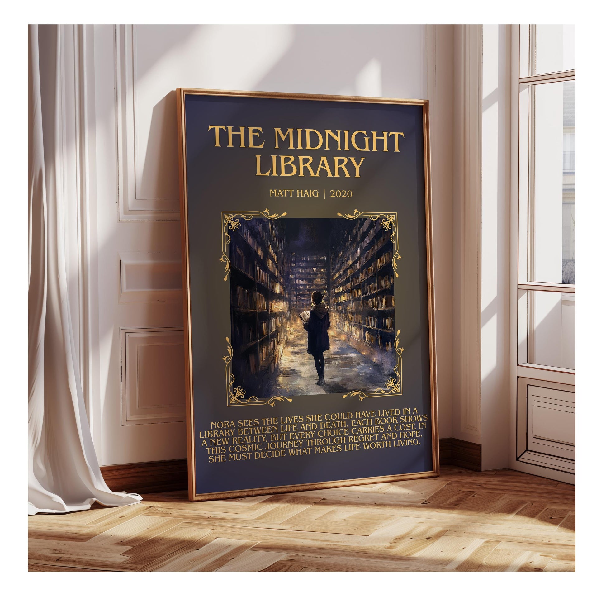 The Midnight Library by Matt Haig | Descriptive Book Poster | Blurby