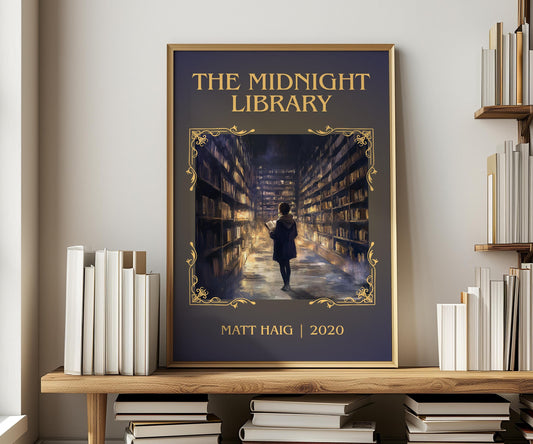 The Midnight Library by Matt Haig | Descriptive Book Poster | Minimalist