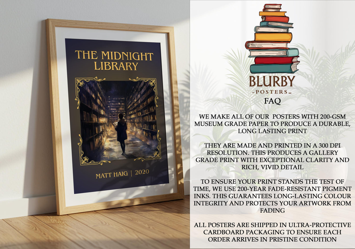 The Midnight Library by Matt Haig | Descriptive Book Poster | Minimalist