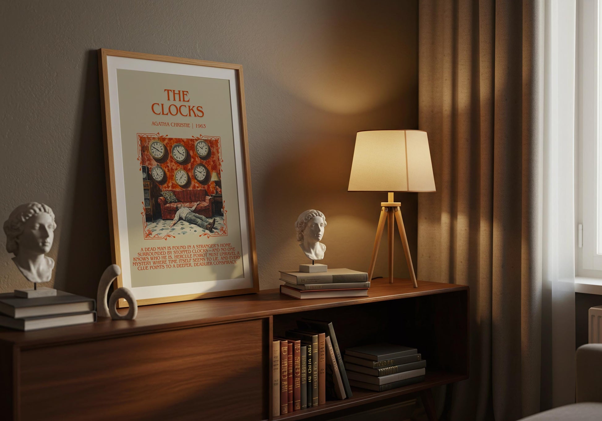 The Clocks by Agatha Christie | Descriptive Book Poster | Blurby