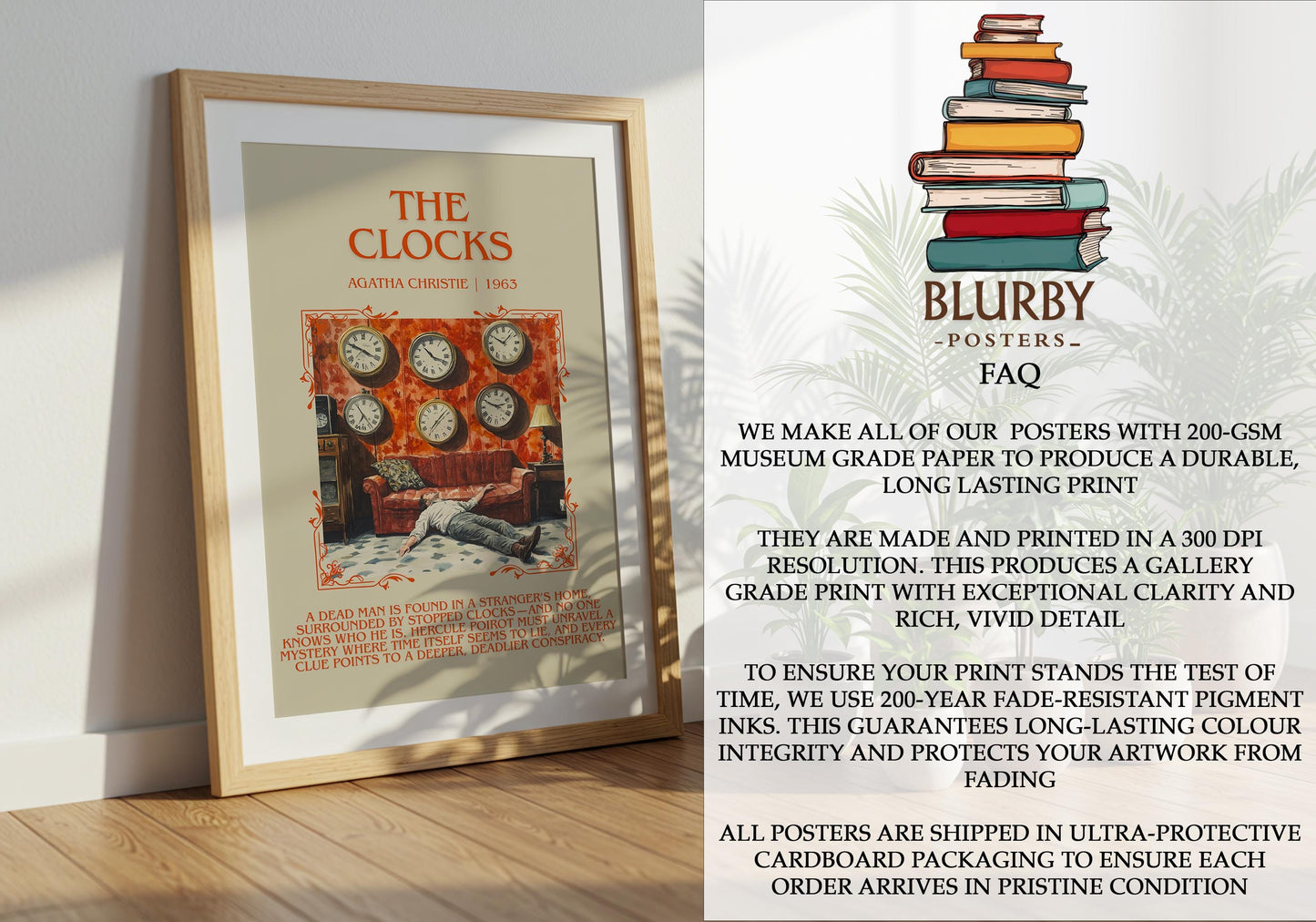 The Clocks by Agatha Christie | Descriptive Book Poster | Blurby