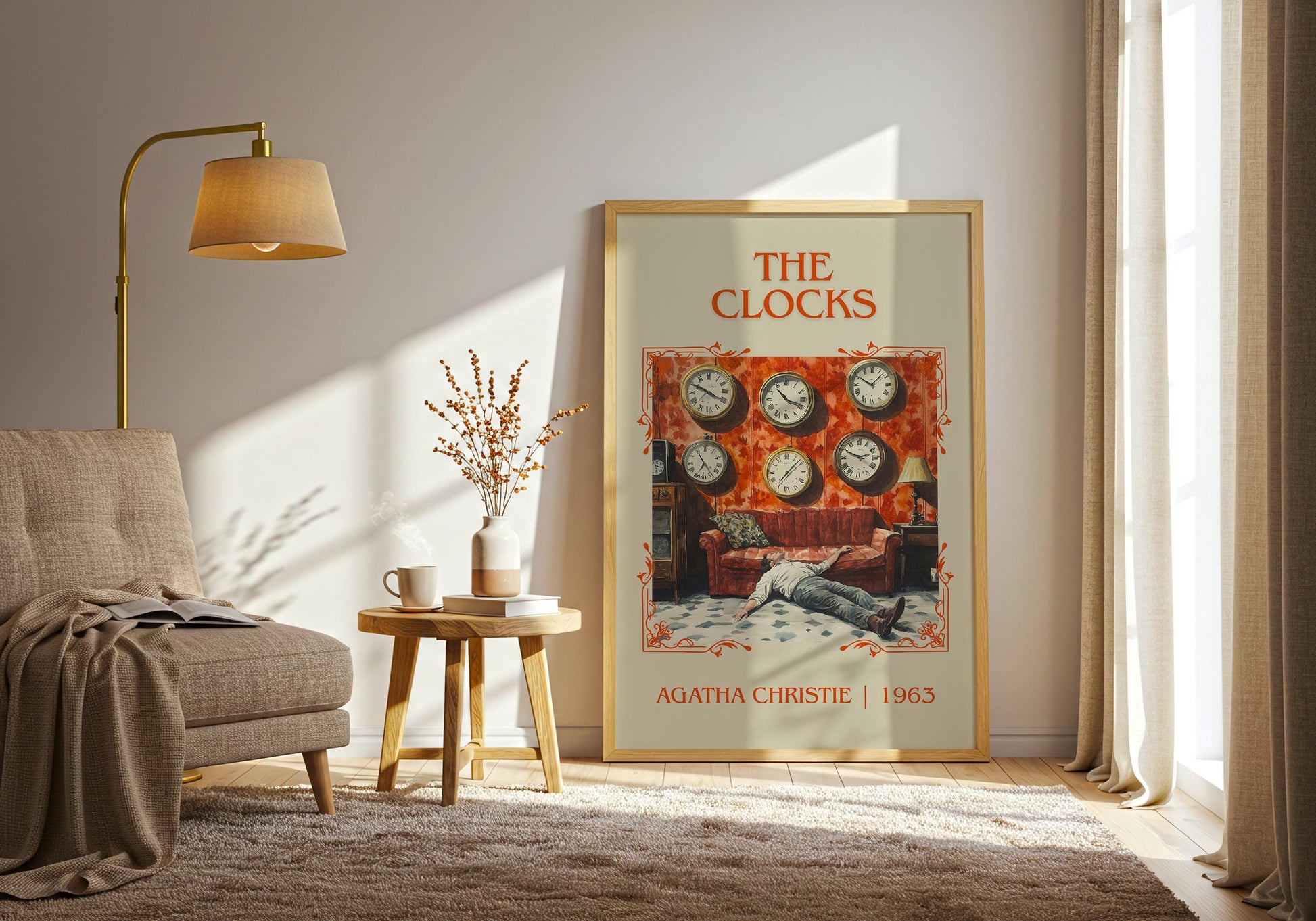 The Clocks by Agatha Christie | Descriptive Book Poster | Minimalist