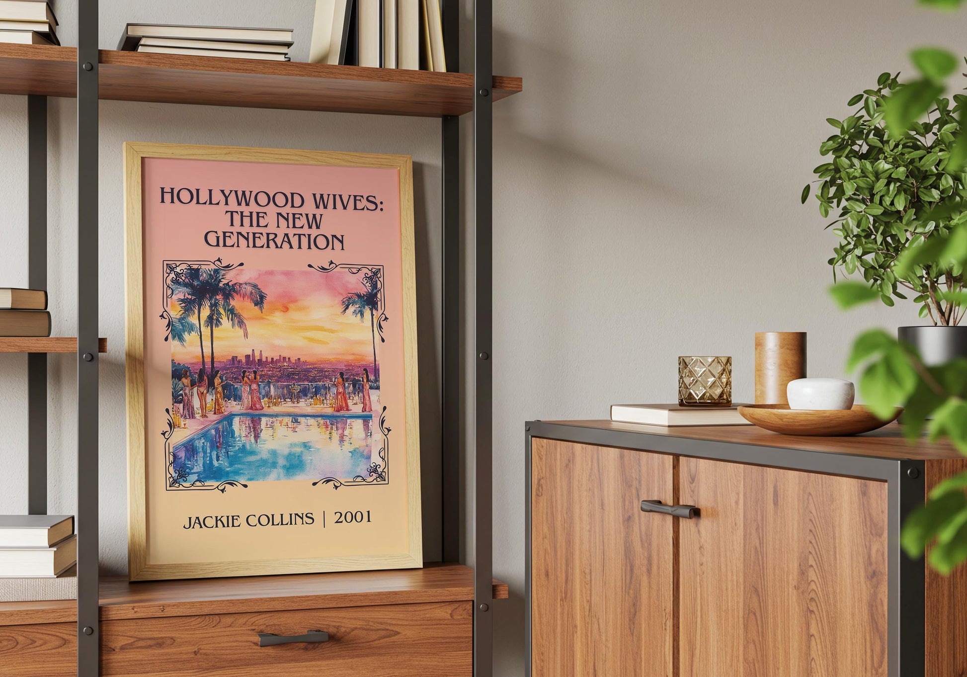 Hollywood Wives: The New Generation by Jackie Collins | Descriptive Book Poster | Minimalist