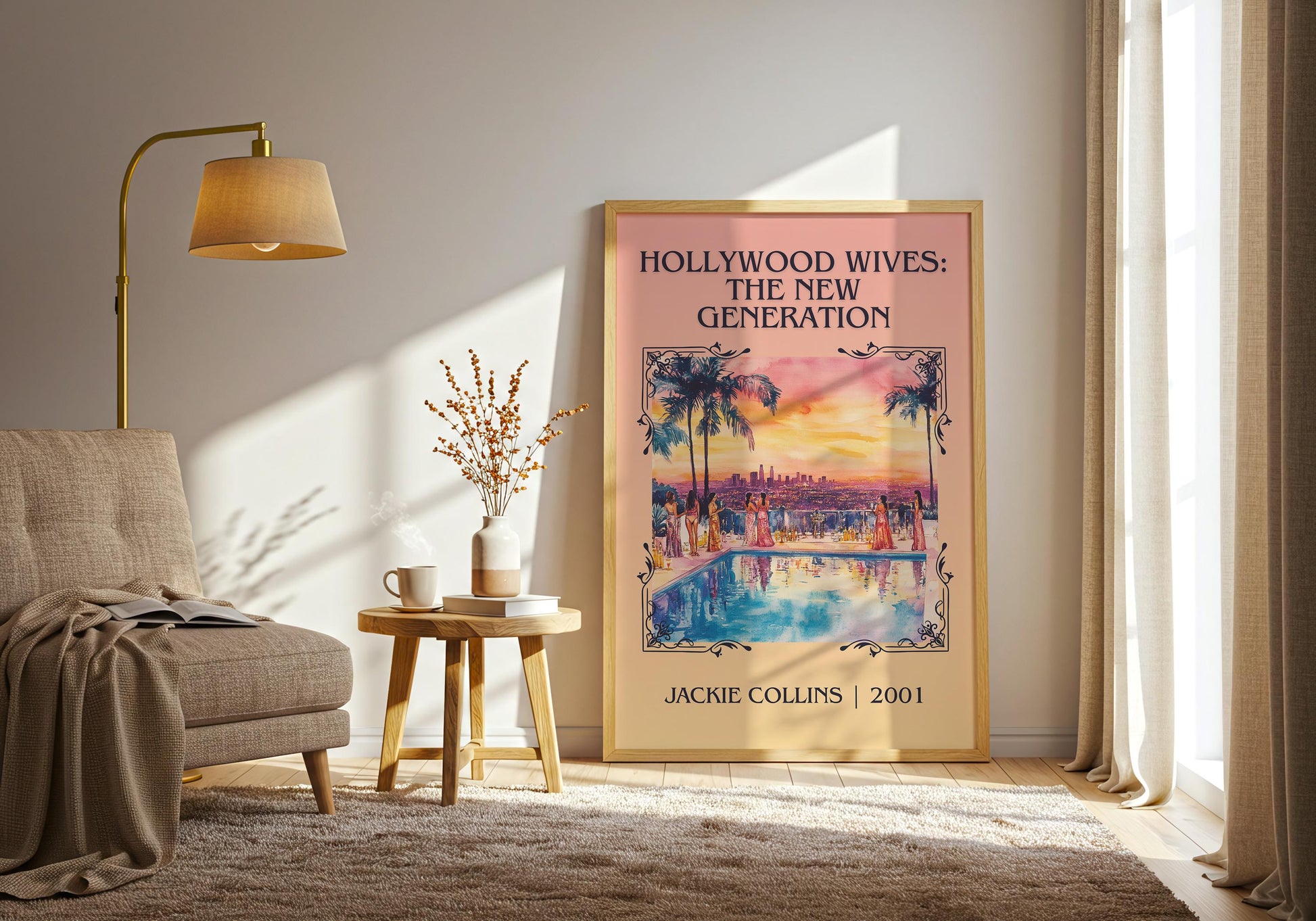 Hollywood Wives: The New Generation by Jackie Collins | Descriptive Book Poster | Minimalist