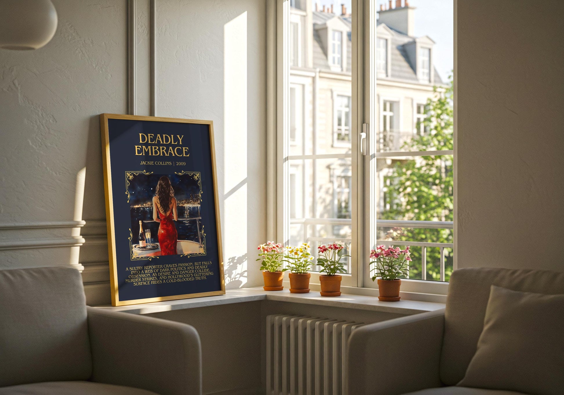 Deadly Embrace by Jackie Collins | Descriptive Book Poster | Blurby