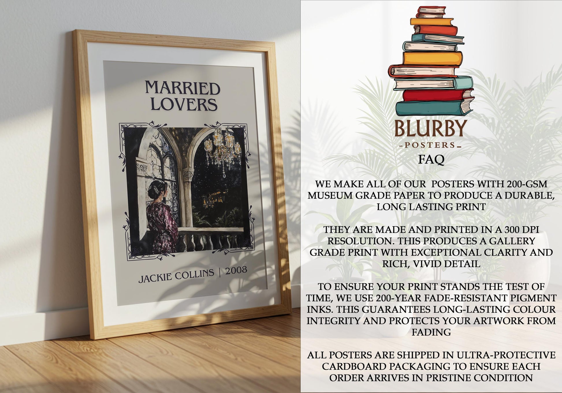 Married Lovers by Jackie Collins | Descriptive Book Poster | Minimalist