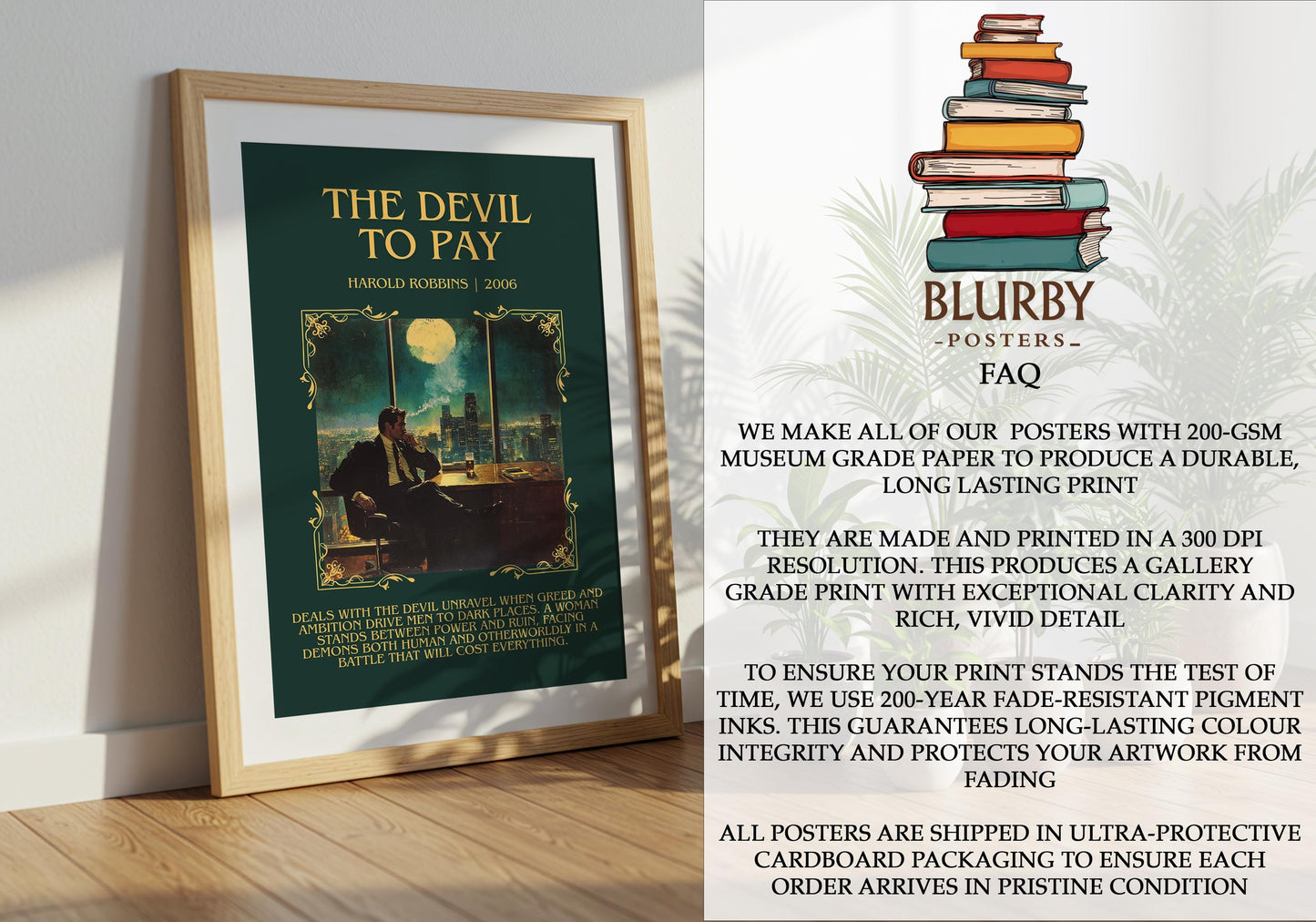 The Devil To Pay by Harold Robbins | Descriptive Book Poster | Blurby